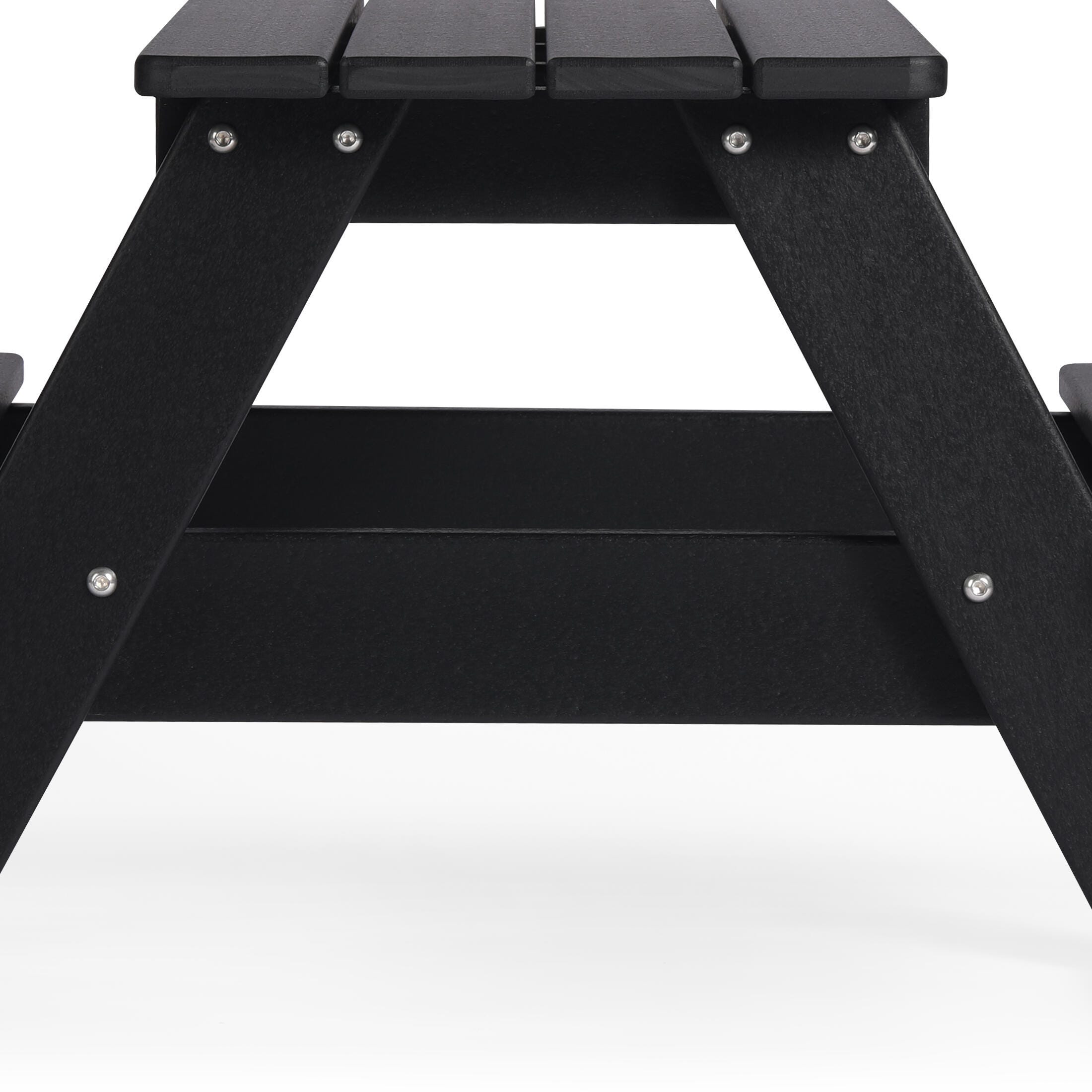Westin Furniture Laguna Outdoor Picnic Table, Black, large