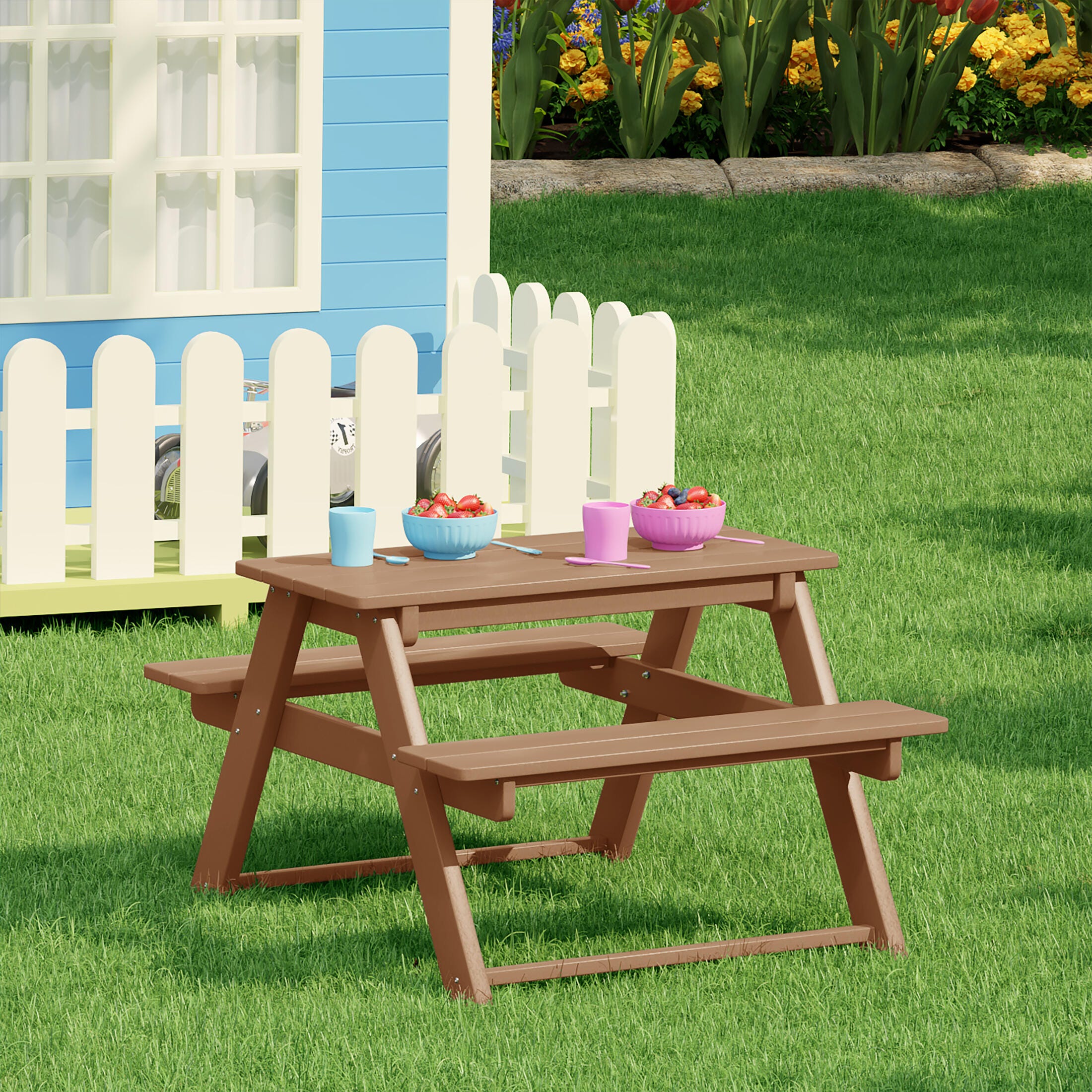 Westin Furniture Laguna Outdoor Picnic Table, Teak, rollover