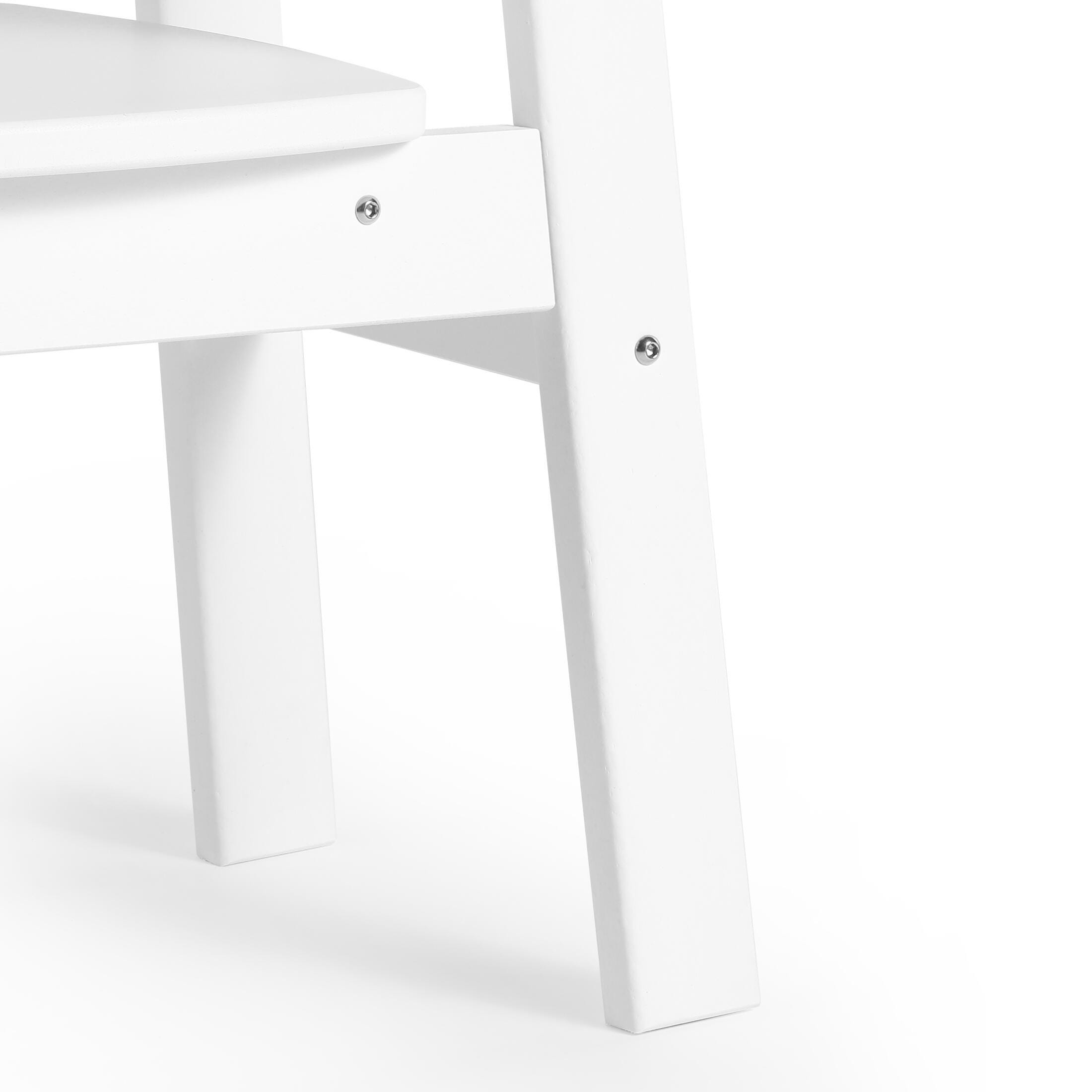 Westin Furniture Modern Mini Outdoor Dining Chair (Set of 2), White, large
