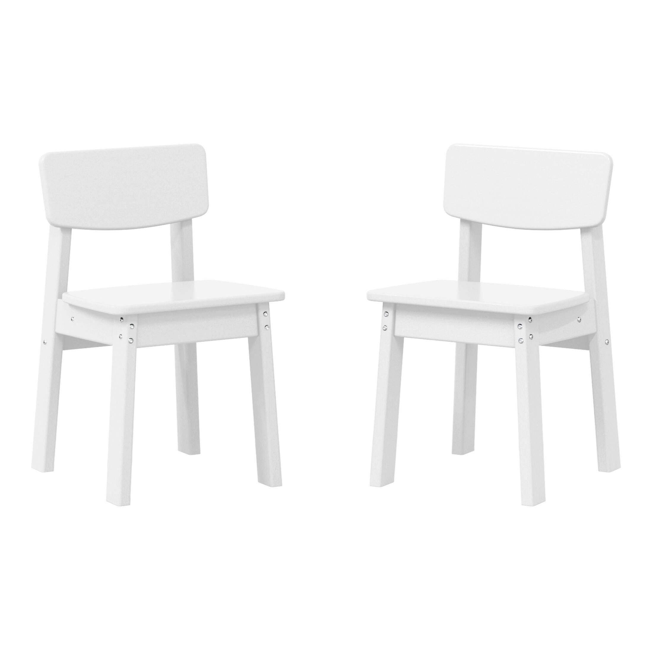 Westin Furniture Modern Mini Outdoor Dining Chair (Set of 2), White, large