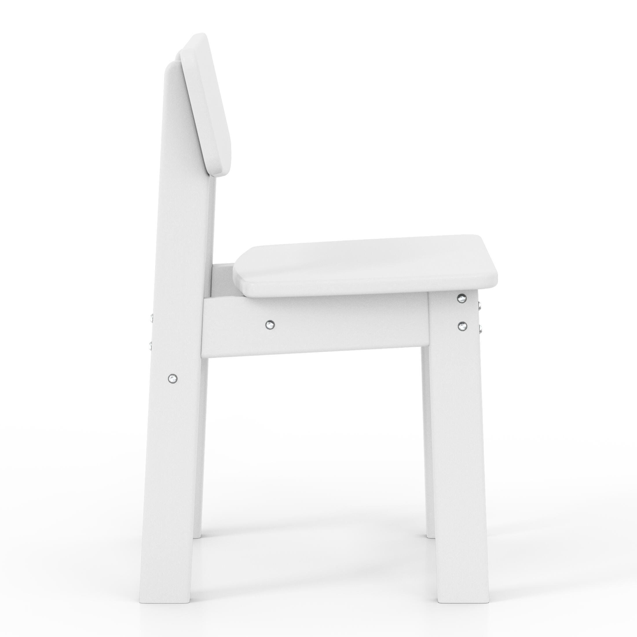 Westin Furniture Modern Mini Outdoor Dining Chair (Set of 2), White, large
