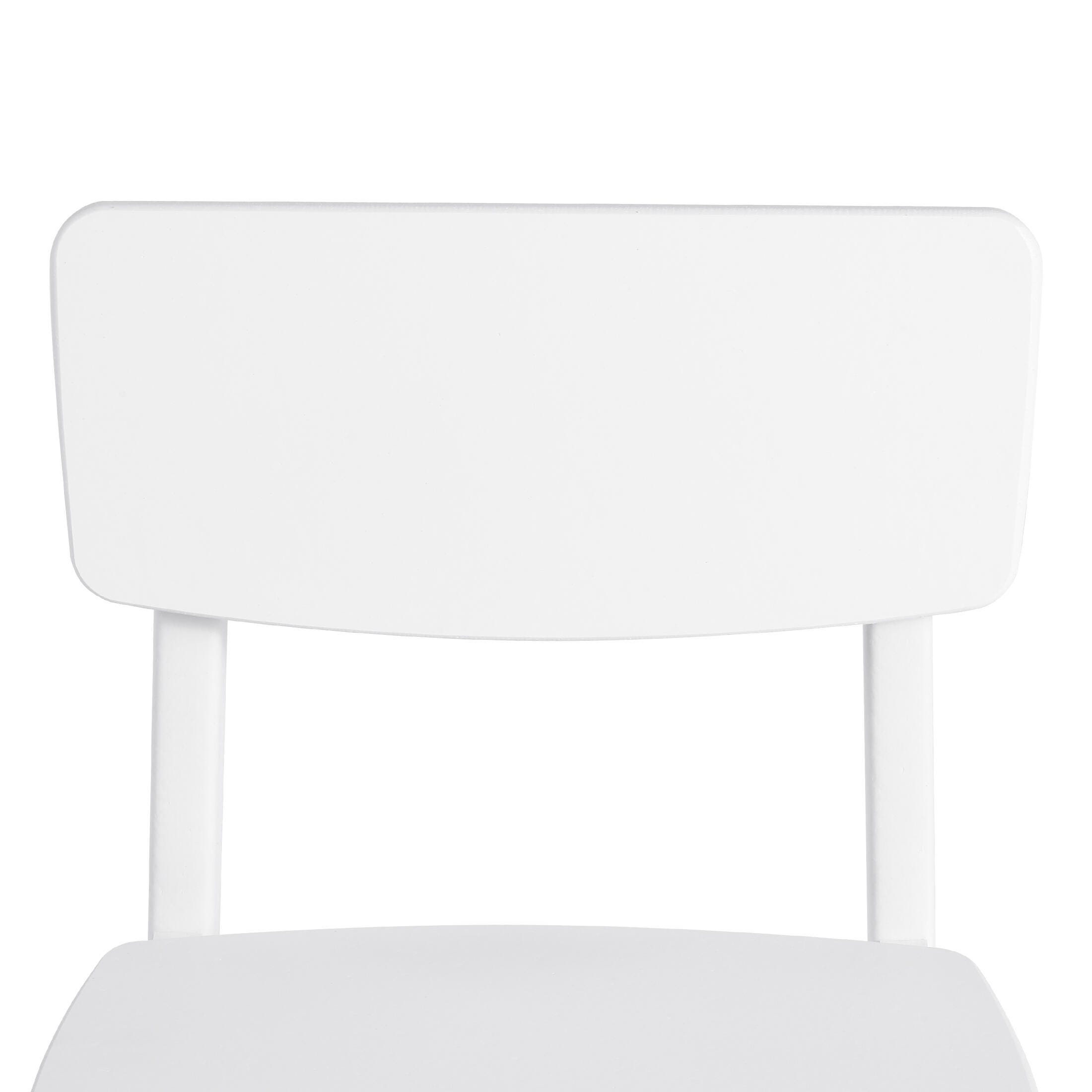 Westin Furniture Modern Mini Outdoor Dining Chair (Set of 2), White, large