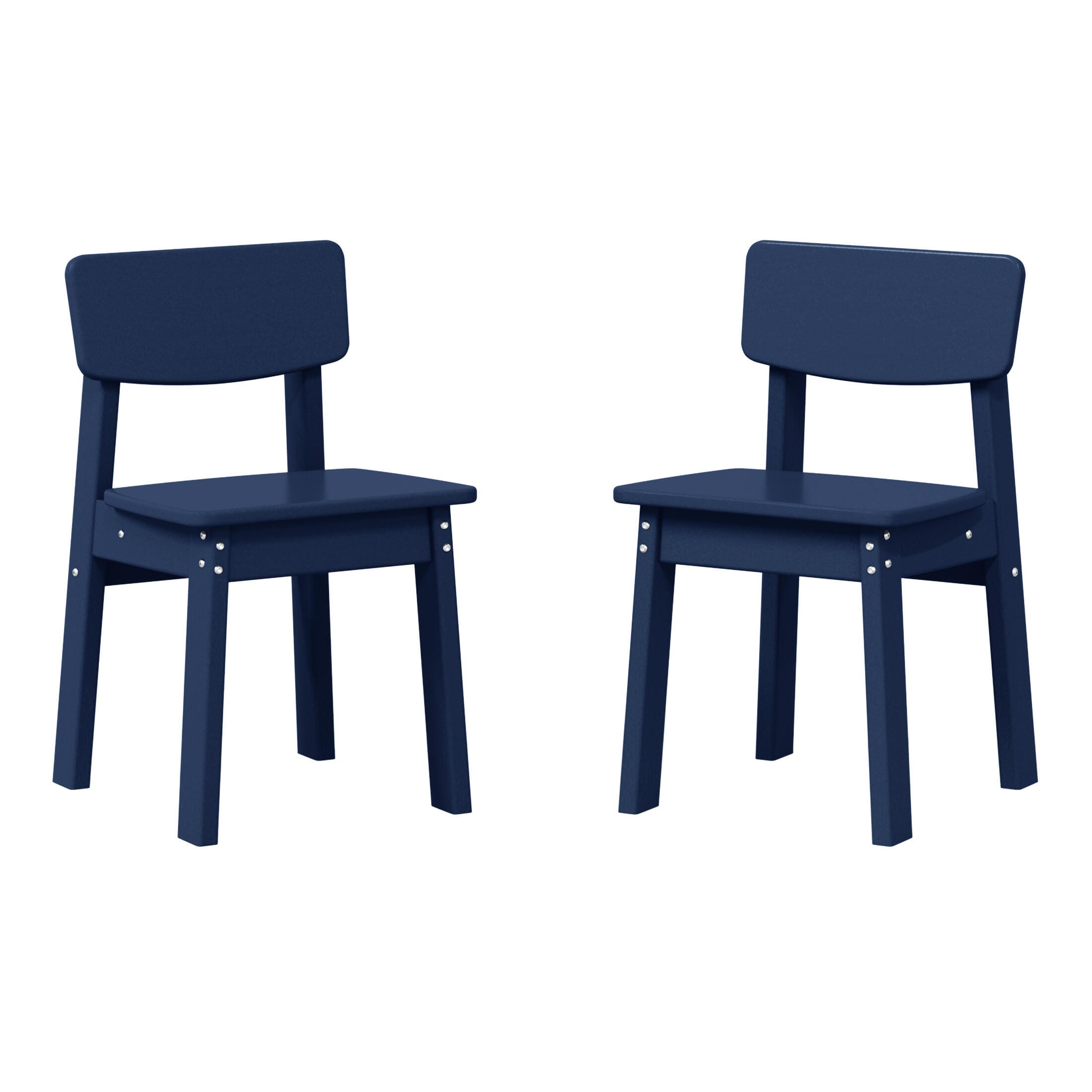 Westin Furniture Modern Mini Outdoor Dining Chair (Set of 2), Navy Blue, large
