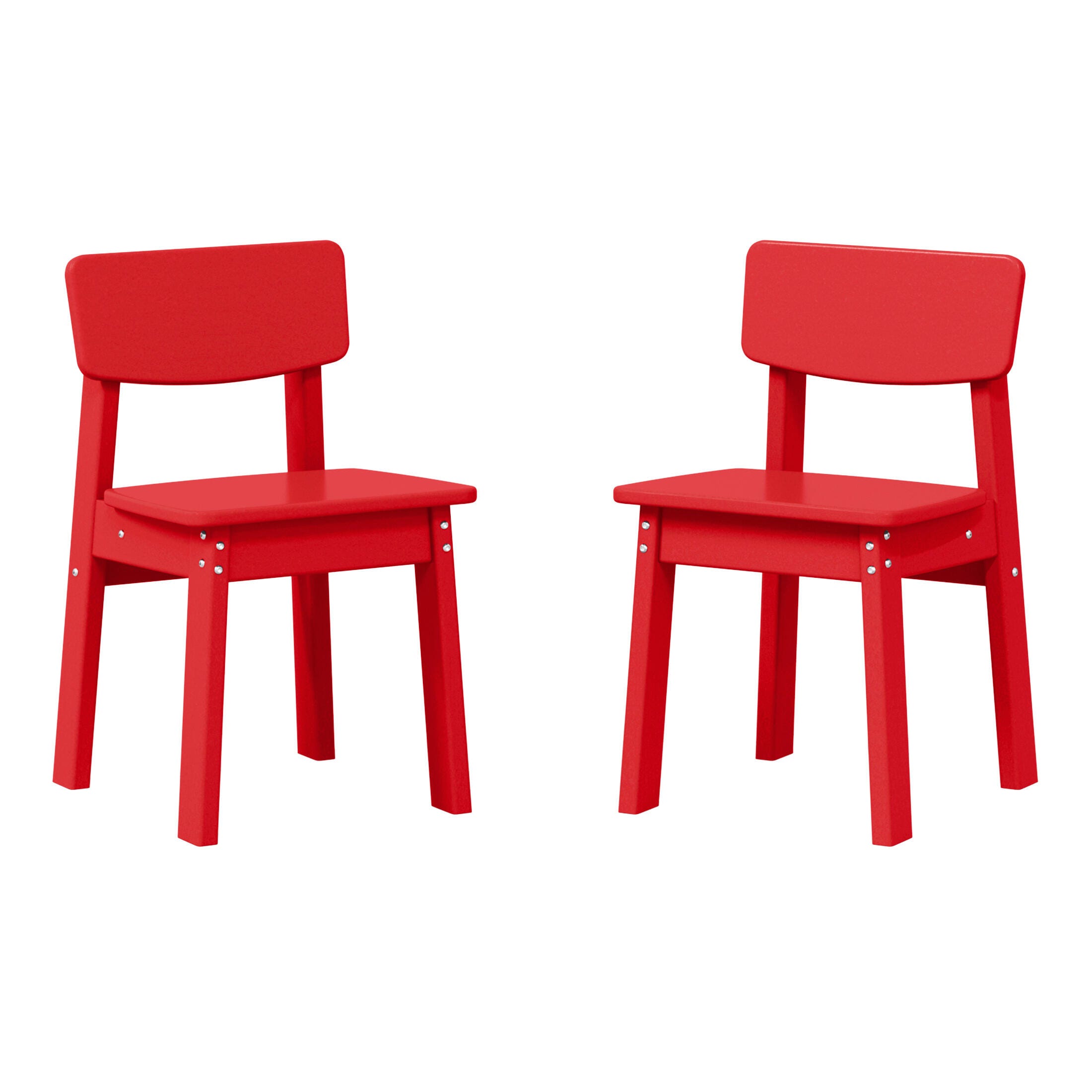 Westin Furniture Modern Mini Outdoor Dining Chair (Set of 2), Red, large