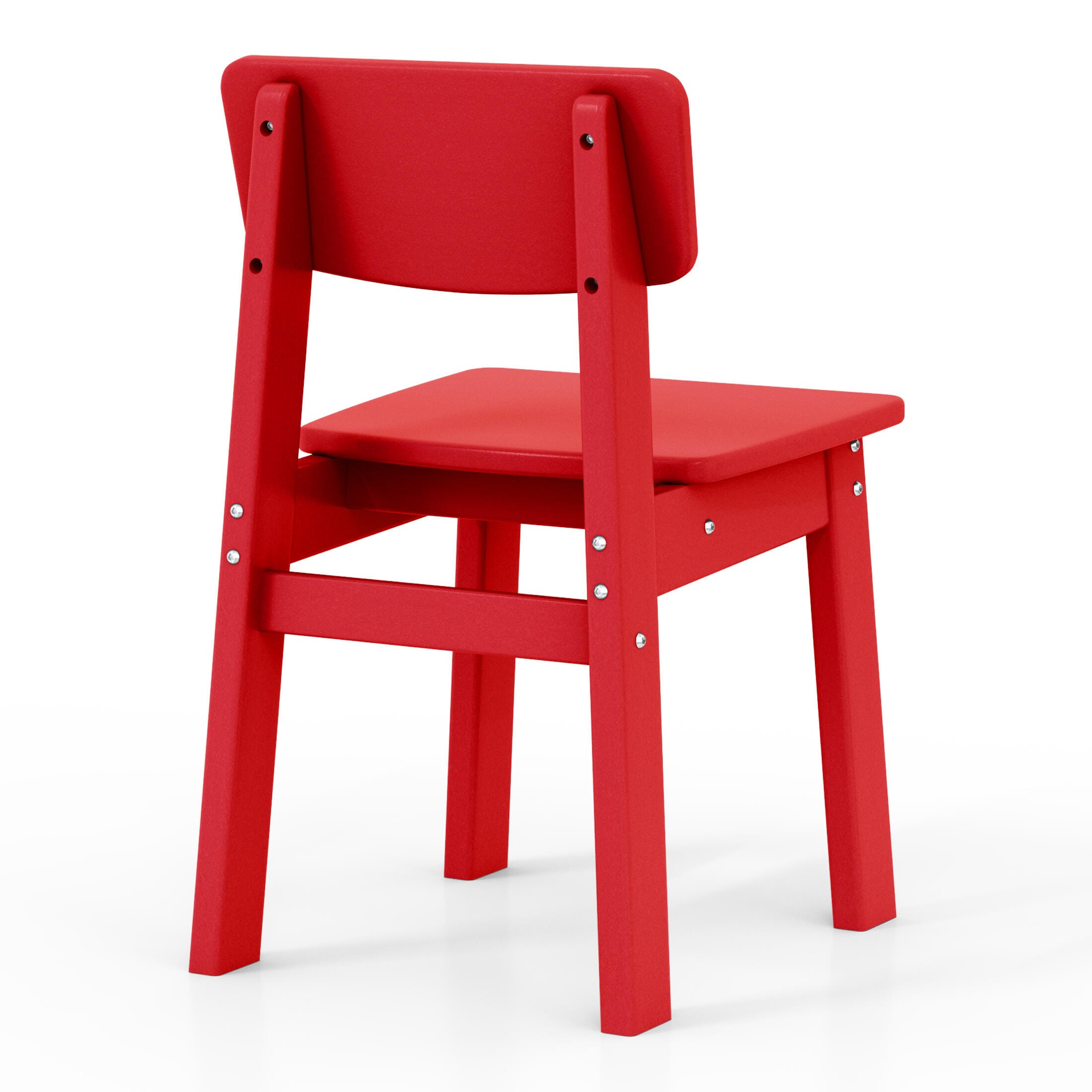 Westin Furniture Modern Mini Outdoor Dining Chair (Set of 2), Red, large