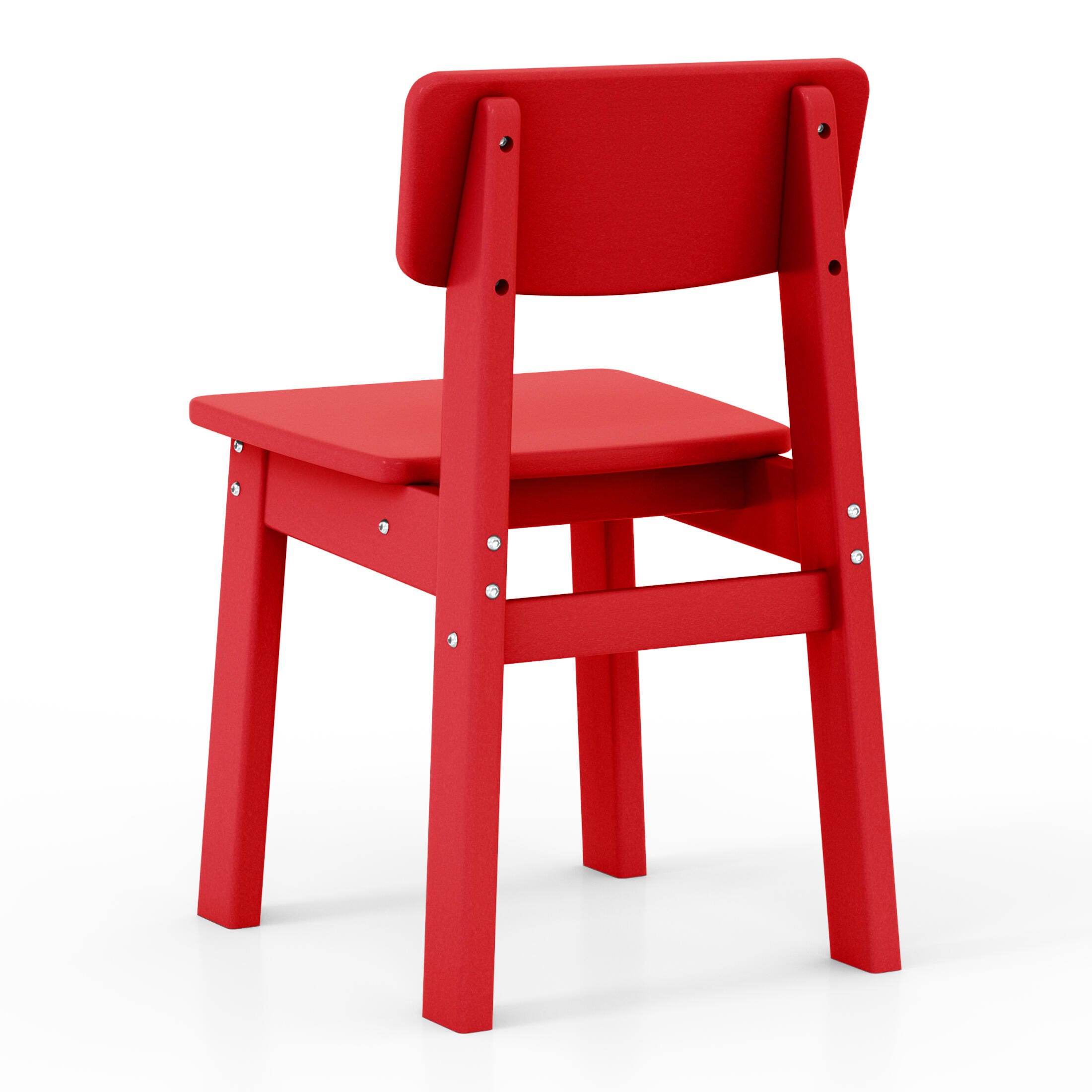 Westin Furniture Modern Mini Outdoor Dining Chair (Set of 2), Red, large