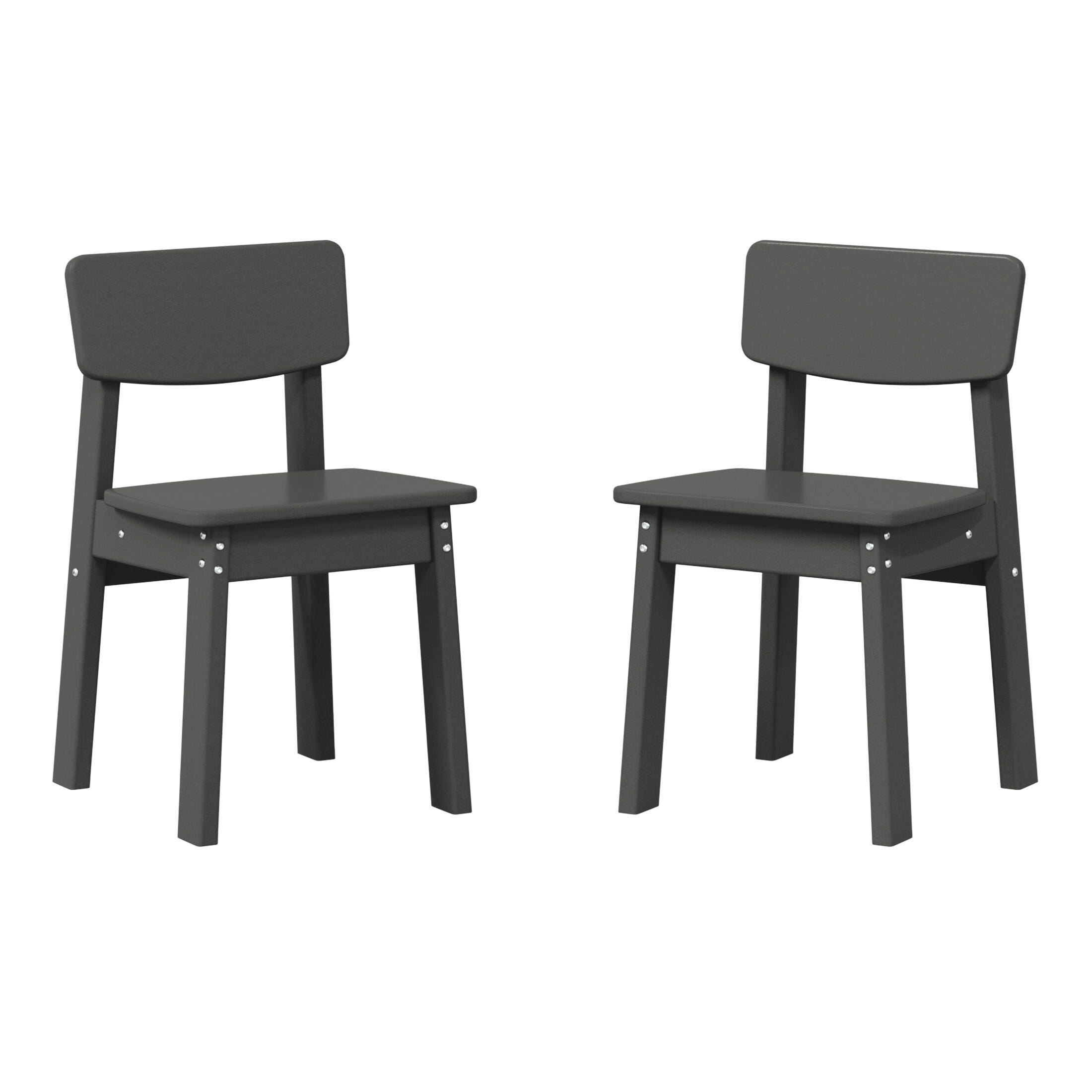 Westin Furniture Modern Mini Outdoor Dining Chair (Set of 2), Gray, large