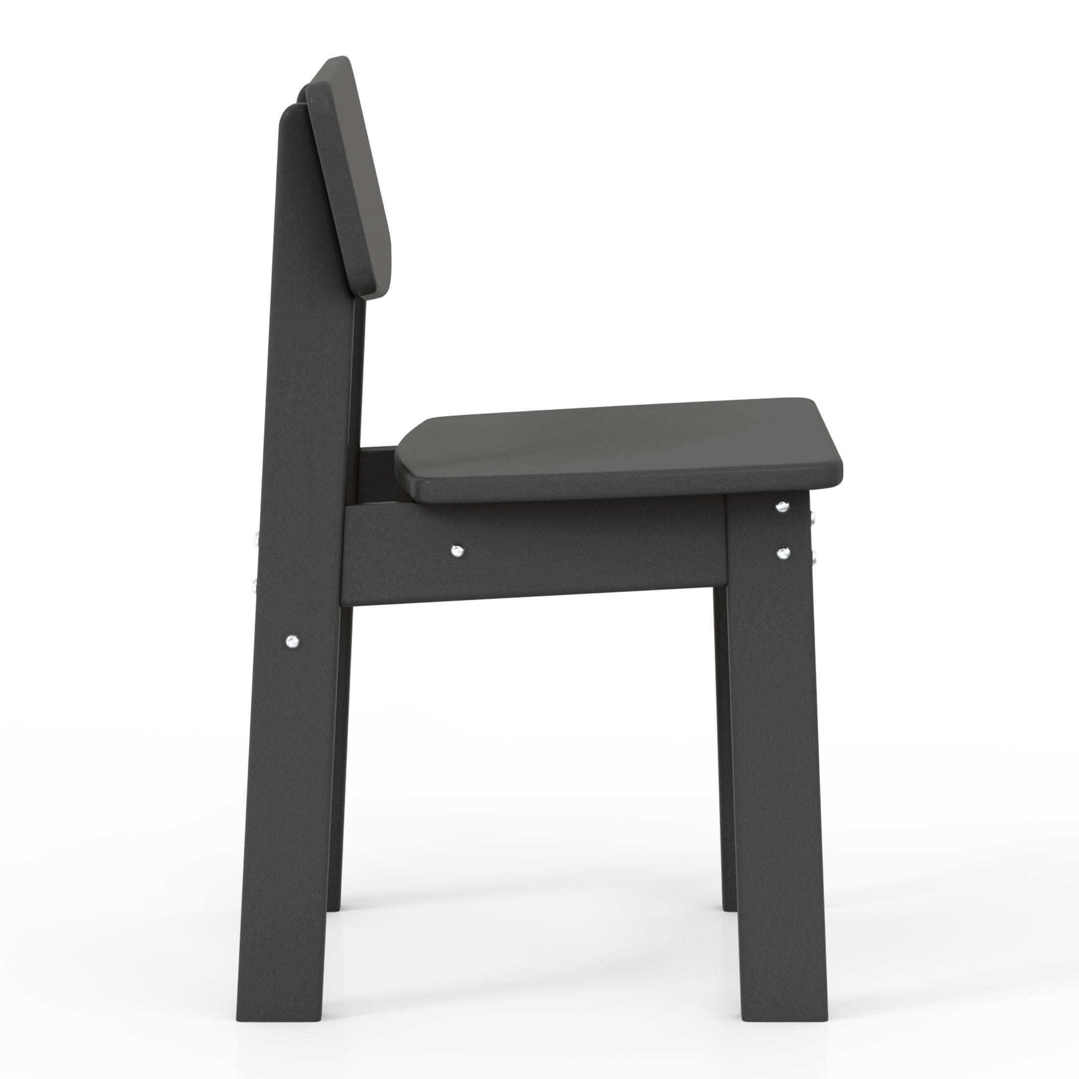 Westin Furniture Modern Mini Outdoor Dining Chair (Set of 2), Gray, large