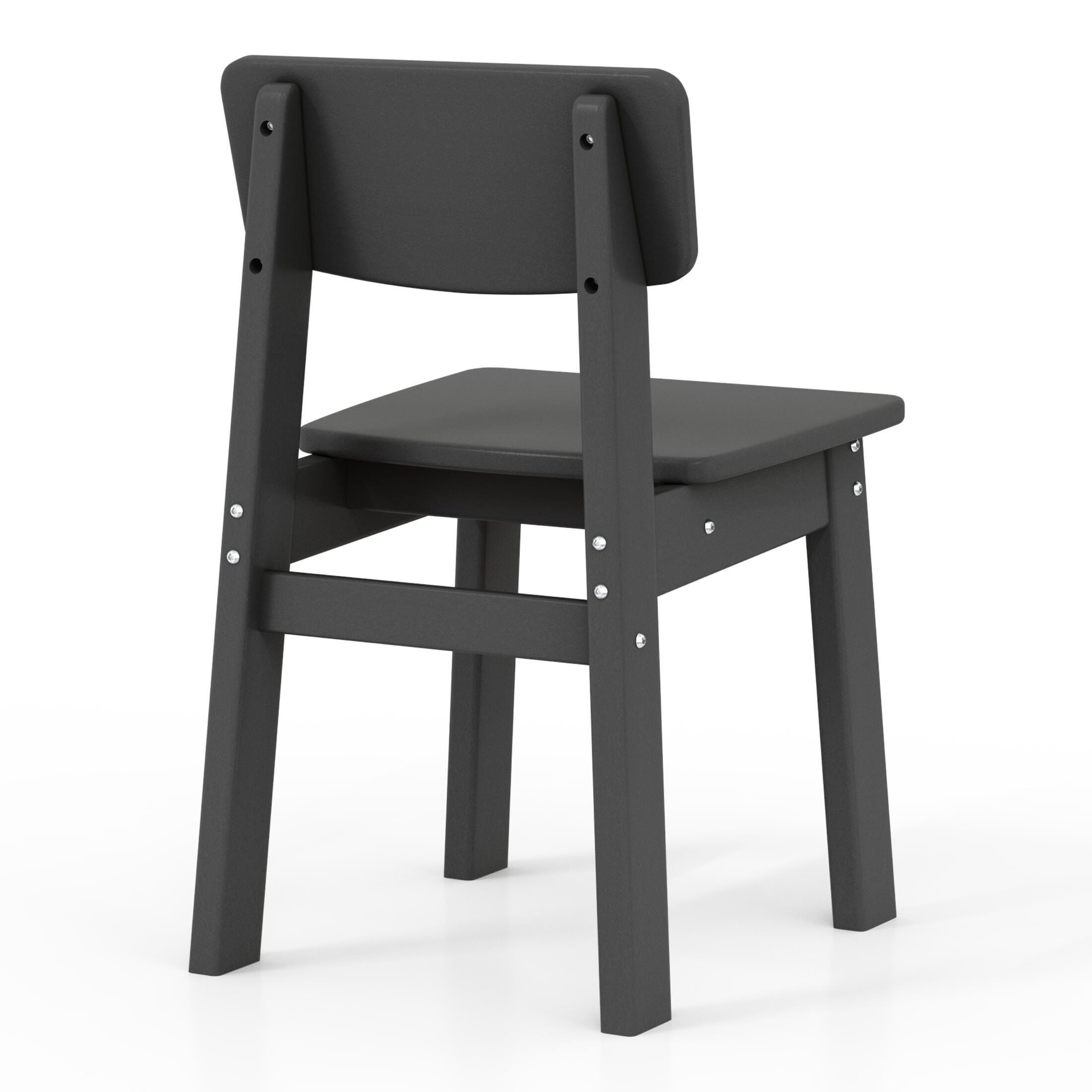 Westin Furniture Modern Mini Outdoor Dining Chair (Set of 2), Gray, large