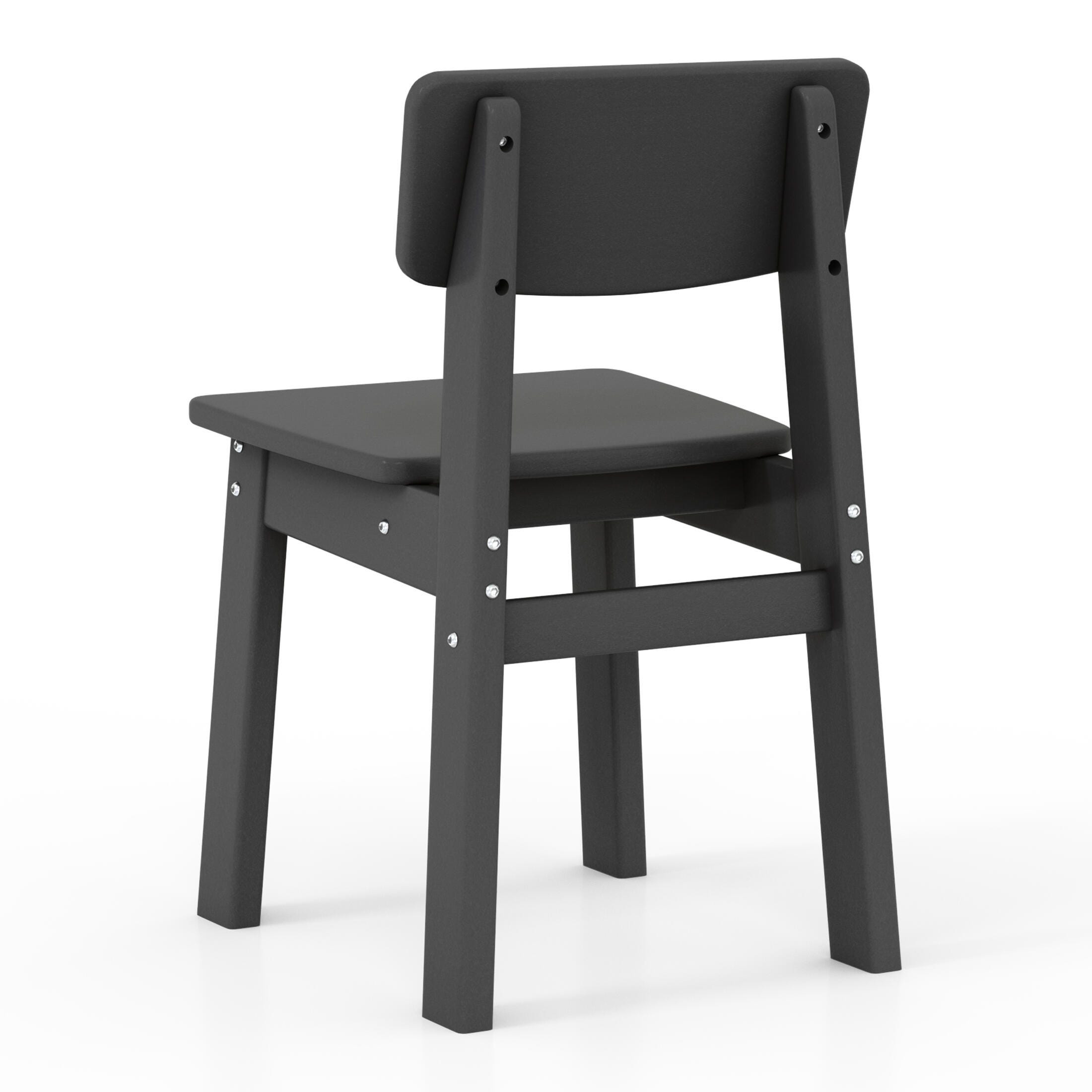 Westin Furniture Modern Mini Outdoor Dining Chair (Set of 2), Gray, large