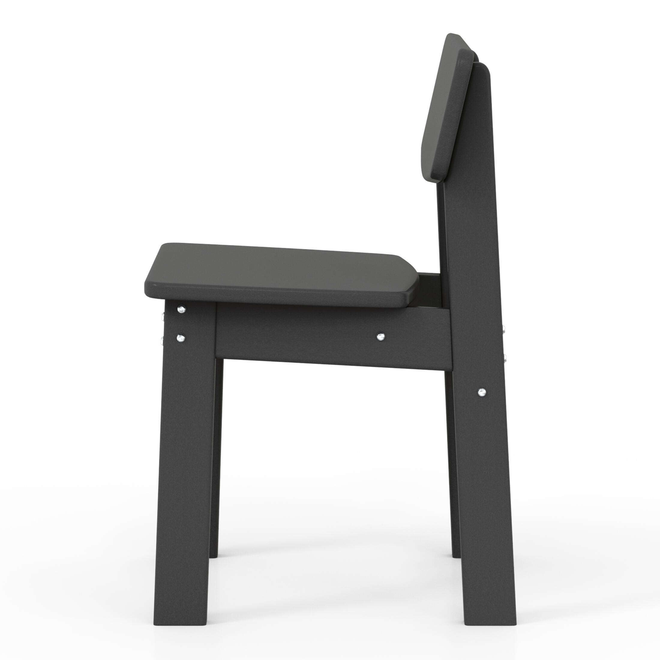 Westin Furniture Modern Mini Outdoor Dining Chair (Set of 2), Gray, large