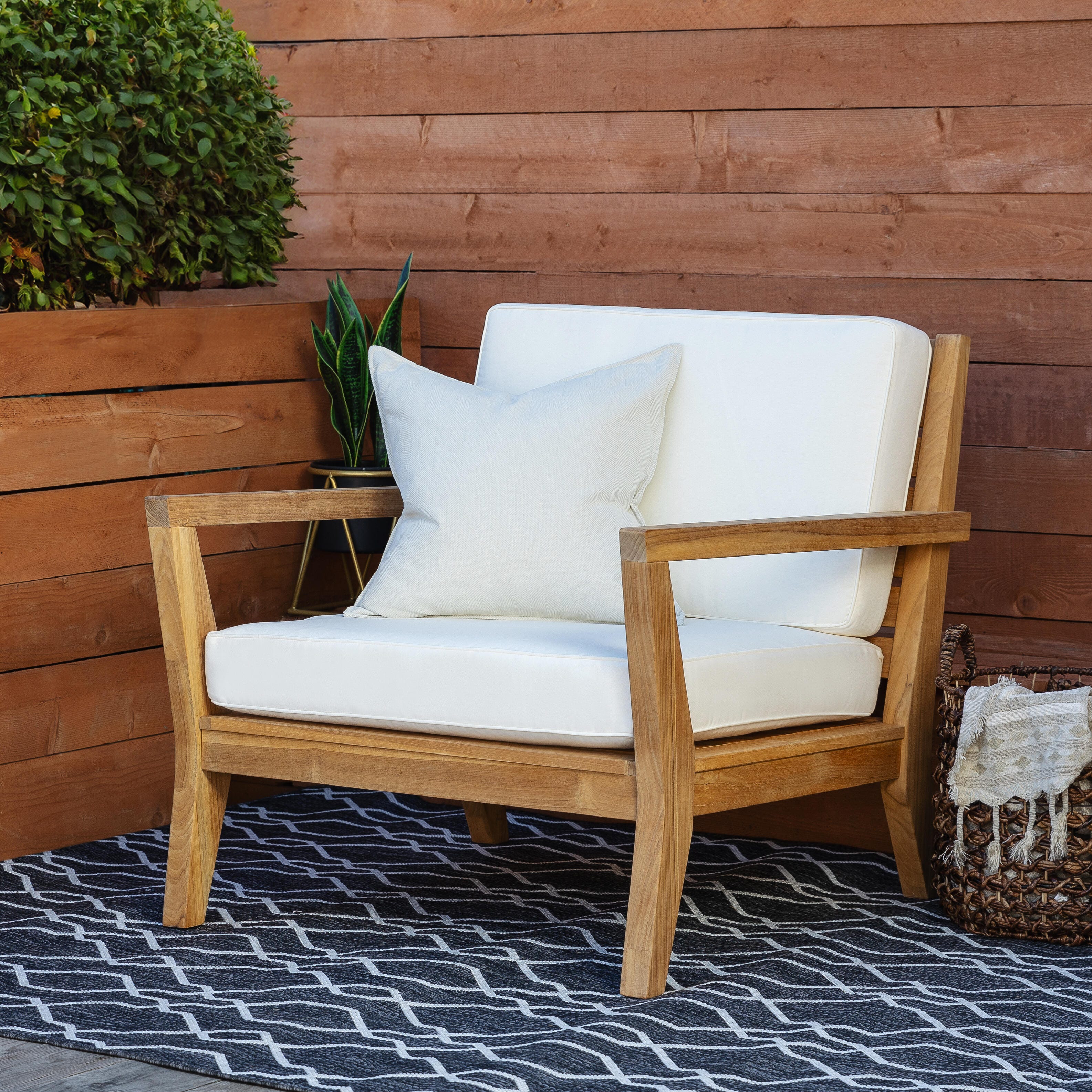 Linon Cary Outdoor Arm Chair With Cushions, , large
