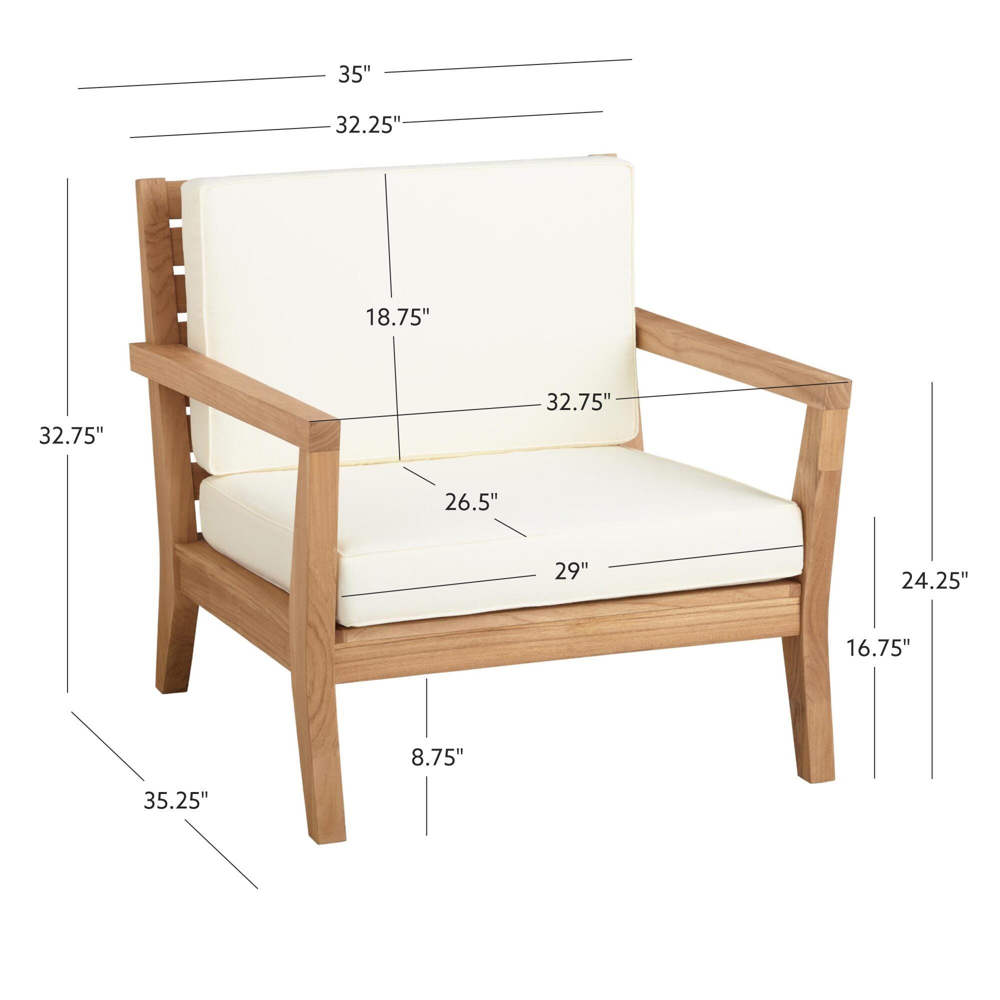 Linon Cary Outdoor Arm Chair With Cushions, , large