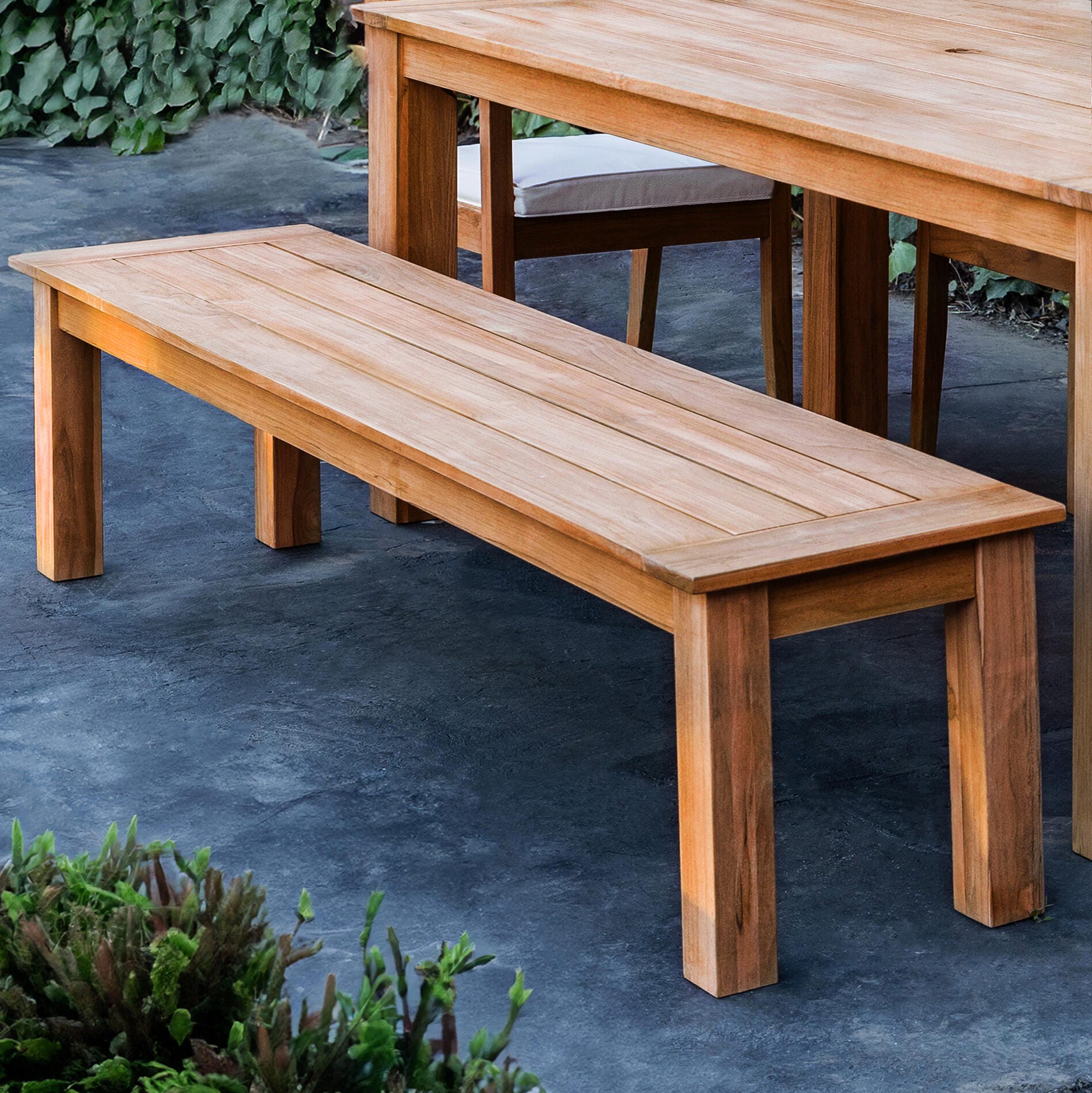 Linon Cary Outdoor Bench, , large
