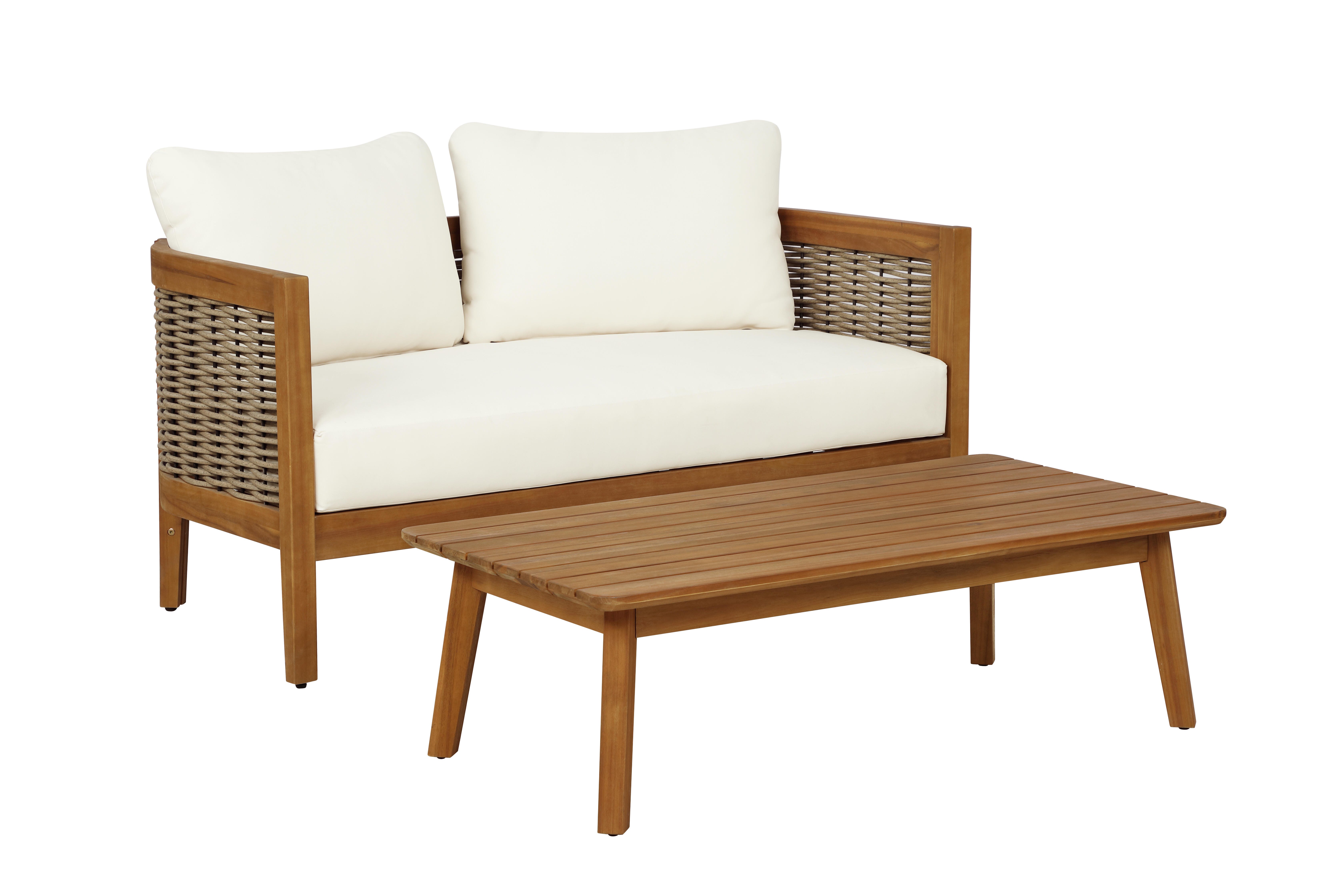 Linon Outdoor Loveseat and Table, , large