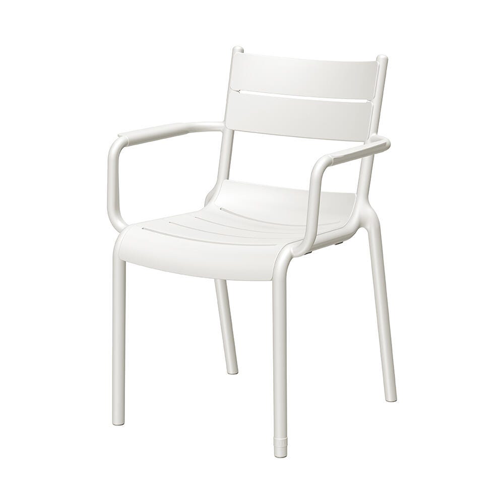 Lagoon Naples Outdoor Dining Arm Chair (Set of 2), White, large