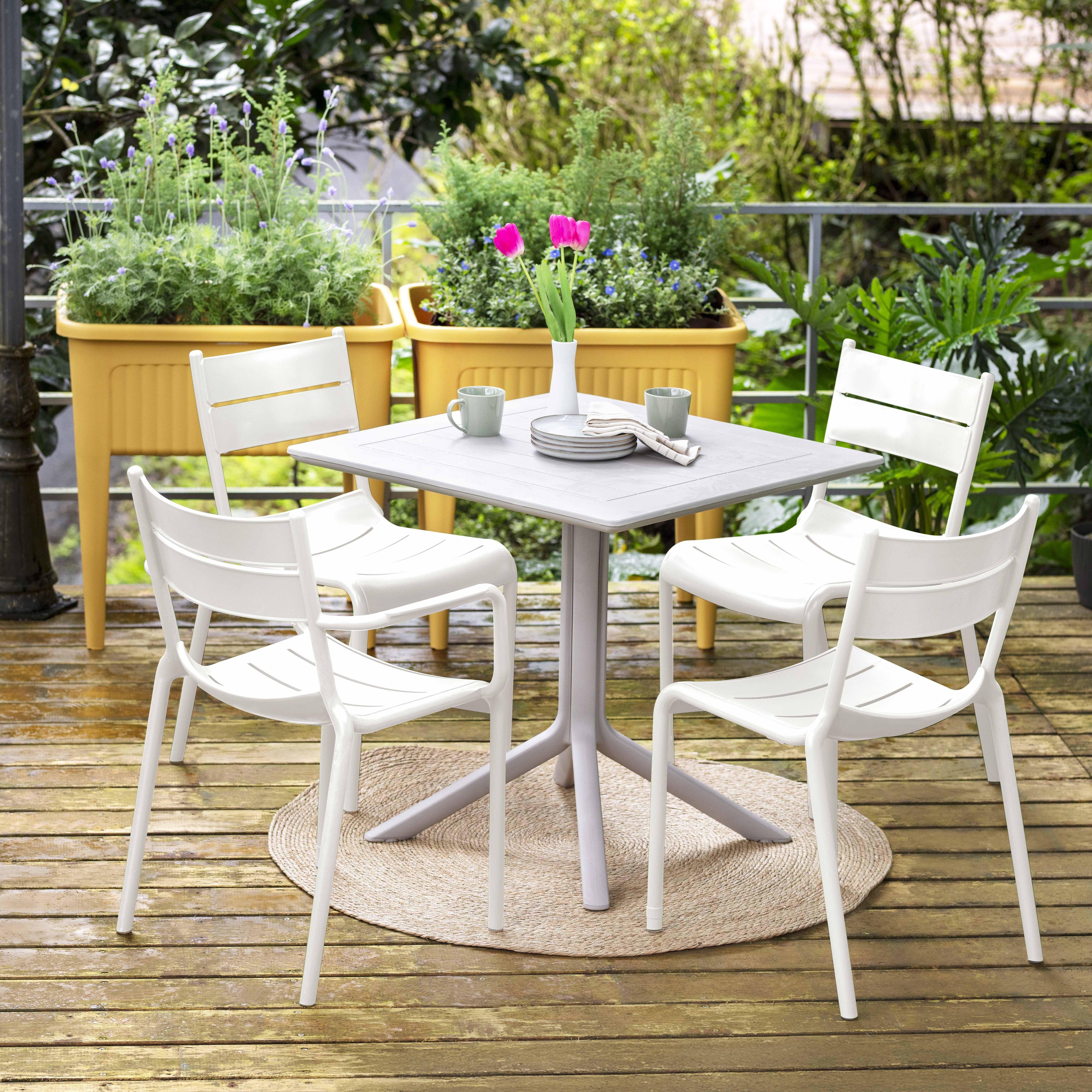Lagoon Naples Outdoor Dining Arm Chair (Set of 2), White, large
