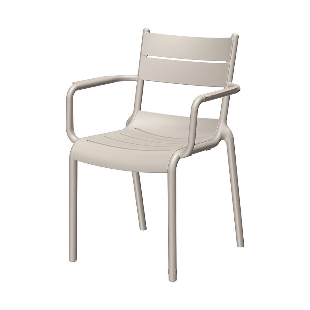 Lagoon Naples Outdoor Dining Arm Chair (Set of 2), Taupe, large