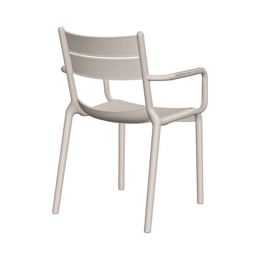Lagoon Naples Outdoor Dining Arm Chair (Set of 2), Taupe, large