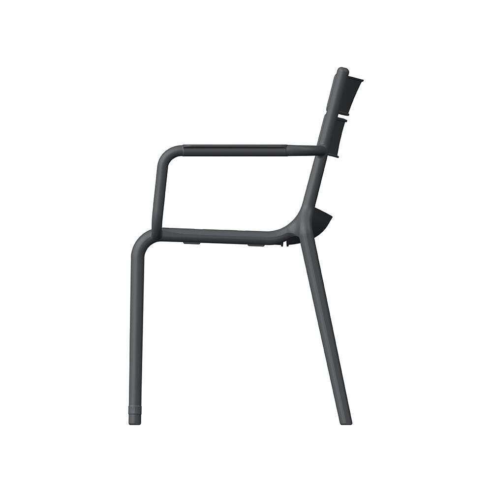 Lagoon Naples Outdoor Dining Arm Chair (Set of 2), Dark Gray, large