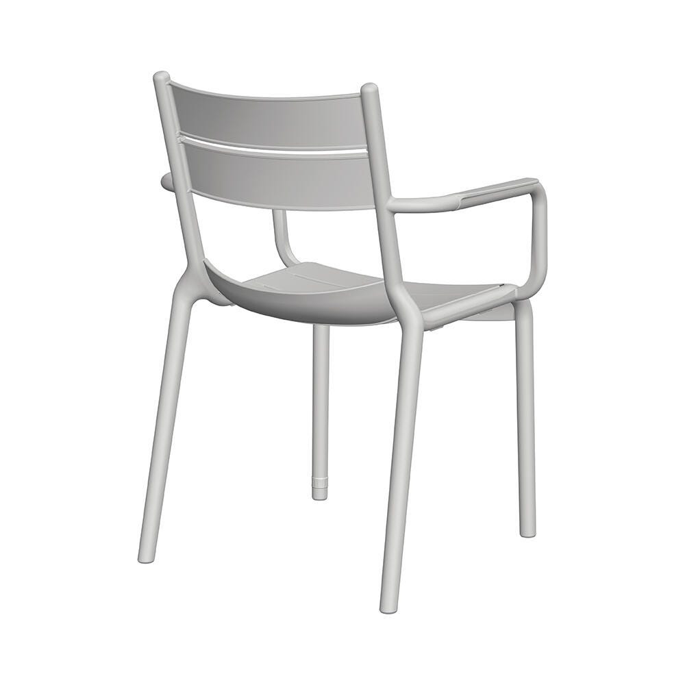 Lagoon Naples Outdoor Dining Arm Chair (Set of 2), Cold Gray, large