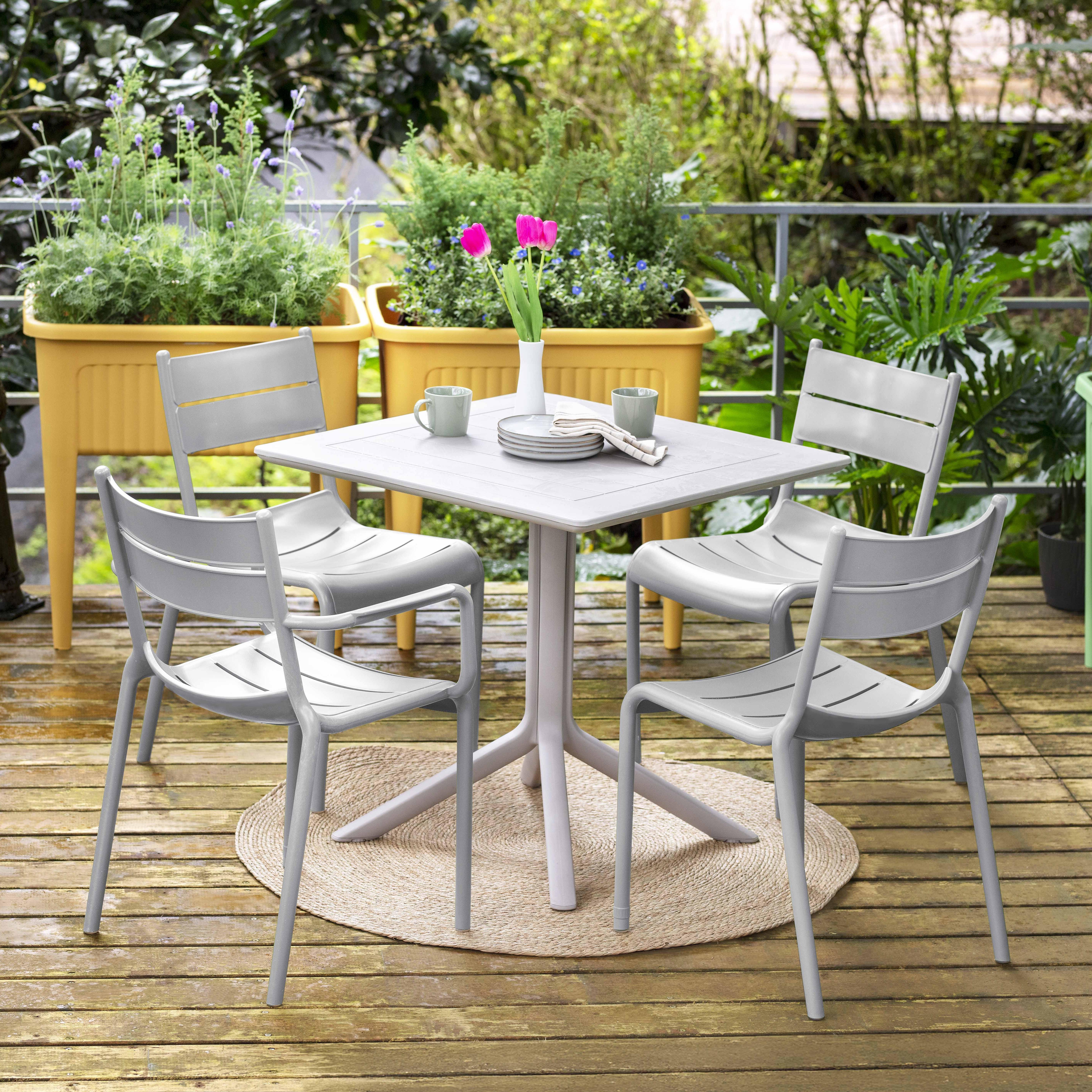 Lagoon Naples Outdoor Dining Arm Chair (Set of 2), Cold Gray, large