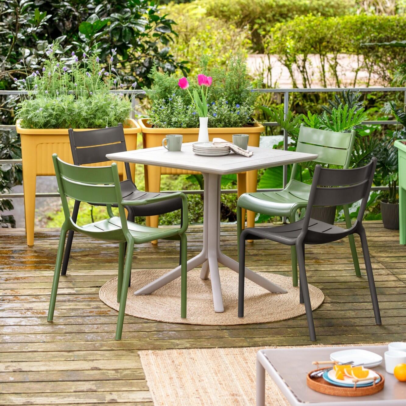 Lagoon Naples Outdoor Dining Arm Chair (Set of 2), Olive Green, large