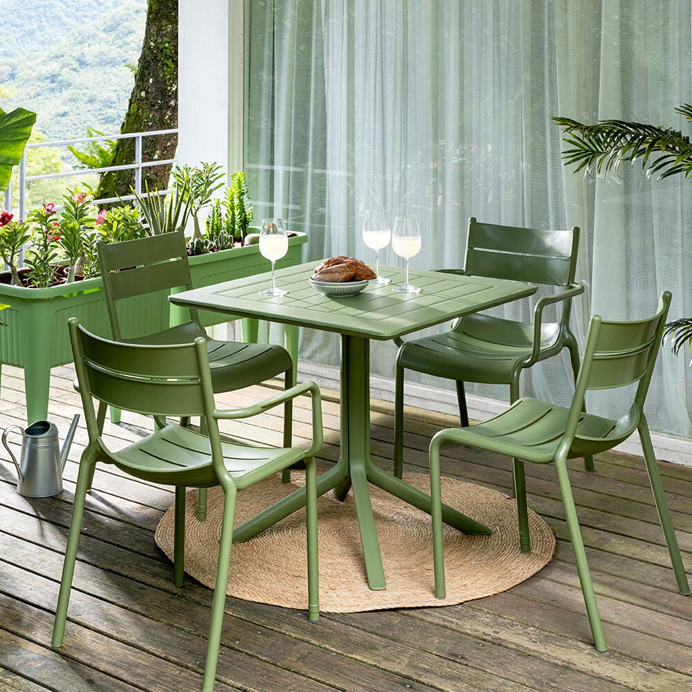 Lagoon Naples Outdoor Dining Arm Chair (Set of 2), Olive Green, large
