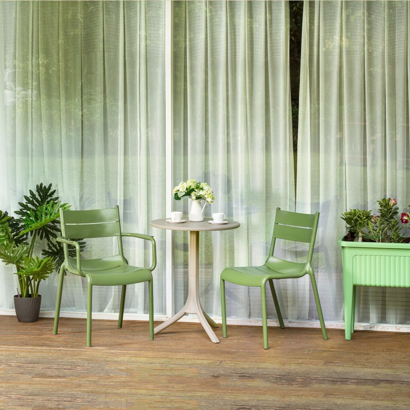 Lagoon Naples Outdoor Dining Chair (Set of 2), Olive Green, large
