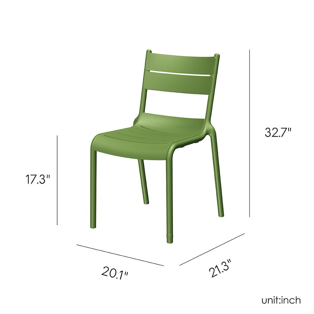 Lagoon Naples Outdoor Dining Chair (Set of 2), Olive Green, large