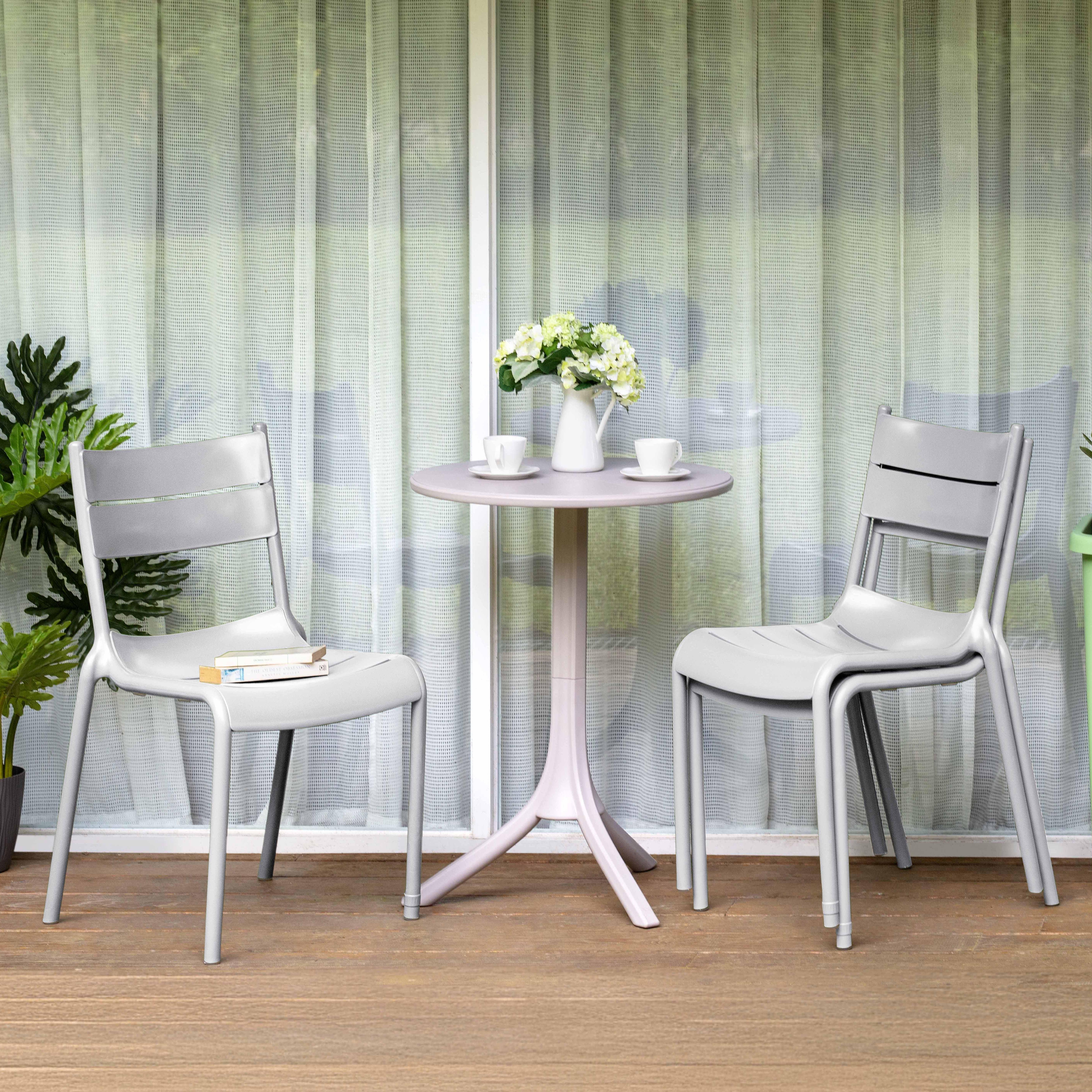 Lagoon Naples Outdoor Dining Chair (Set of 2), Cold Gray, large
