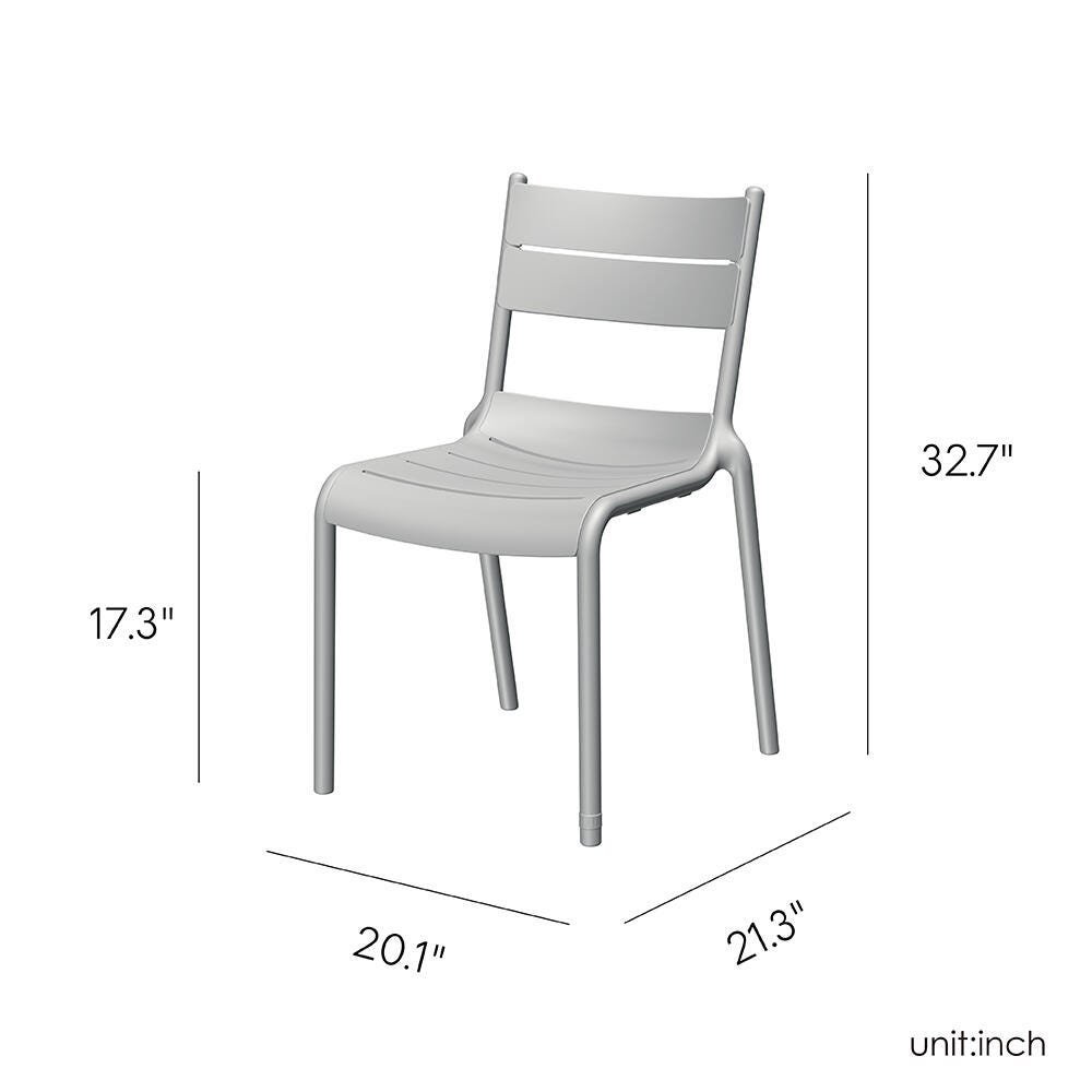 Lagoon Naples Outdoor Dining Chair (Set of 2), Cold Gray, large