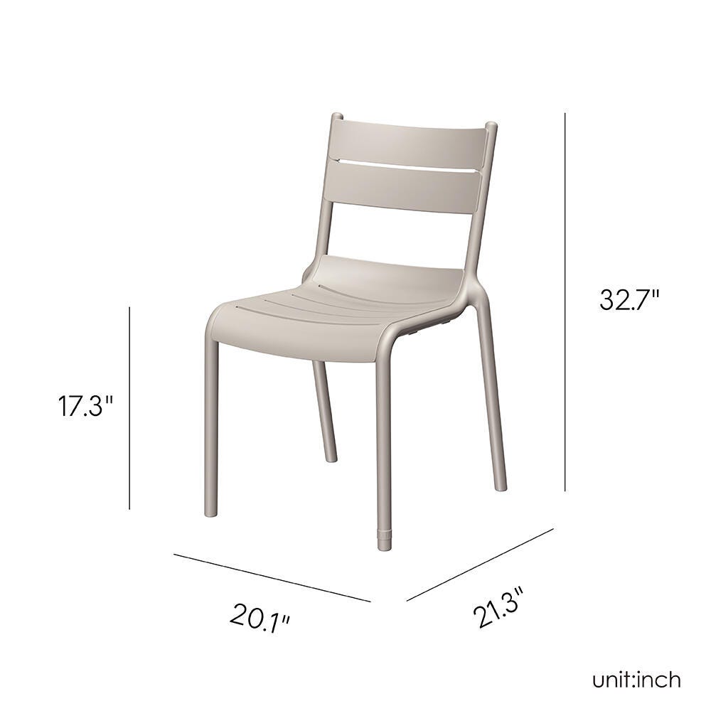 Lagoon Naples Outdoor Dining Chair (Set of 2), Taupe, large