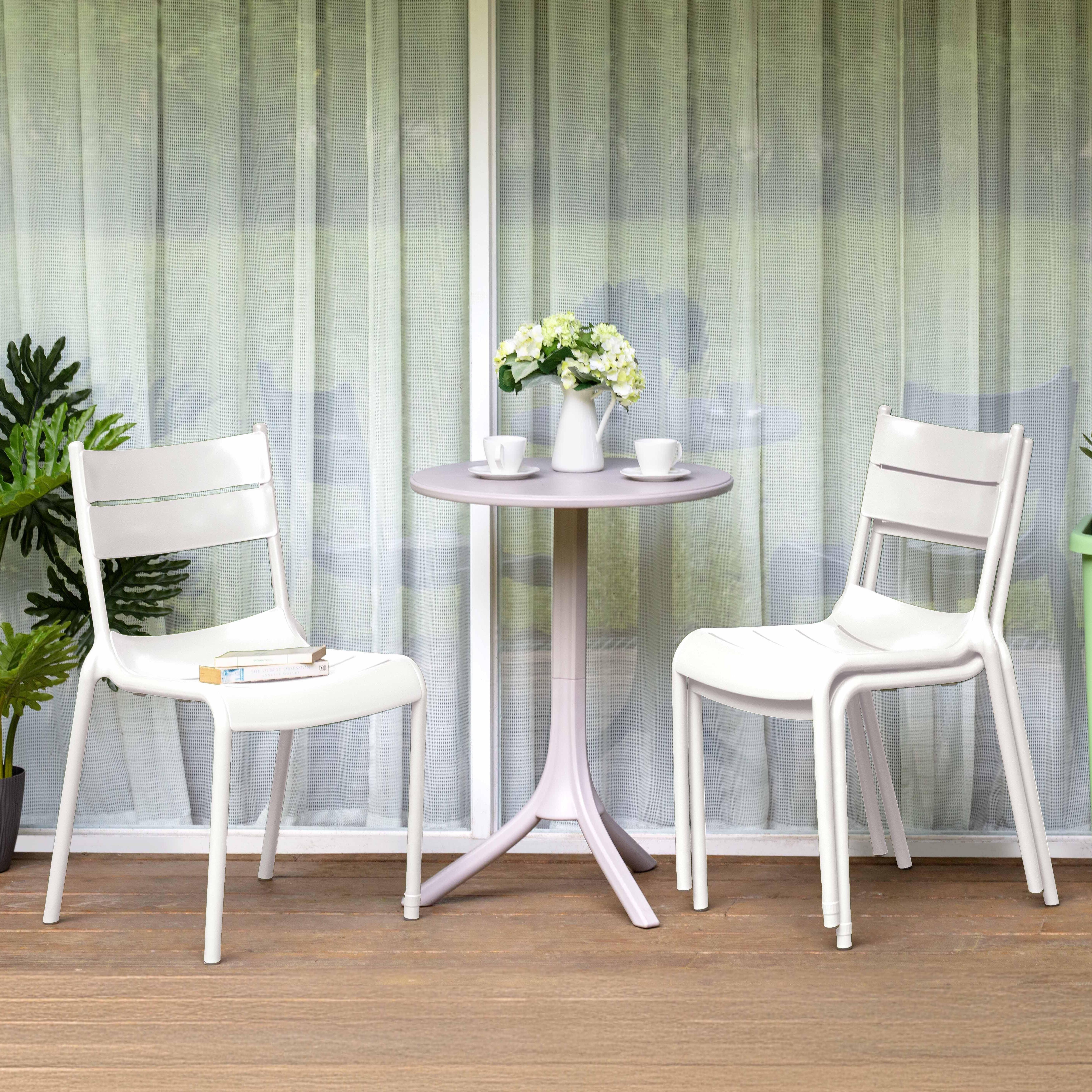 Lagoon Naples Outdoor Dining Chair (Set of 2), White, large