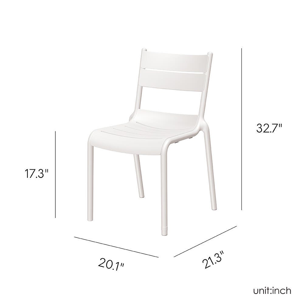 Lagoon Naples Outdoor Dining Chair (Set of 2), White, large