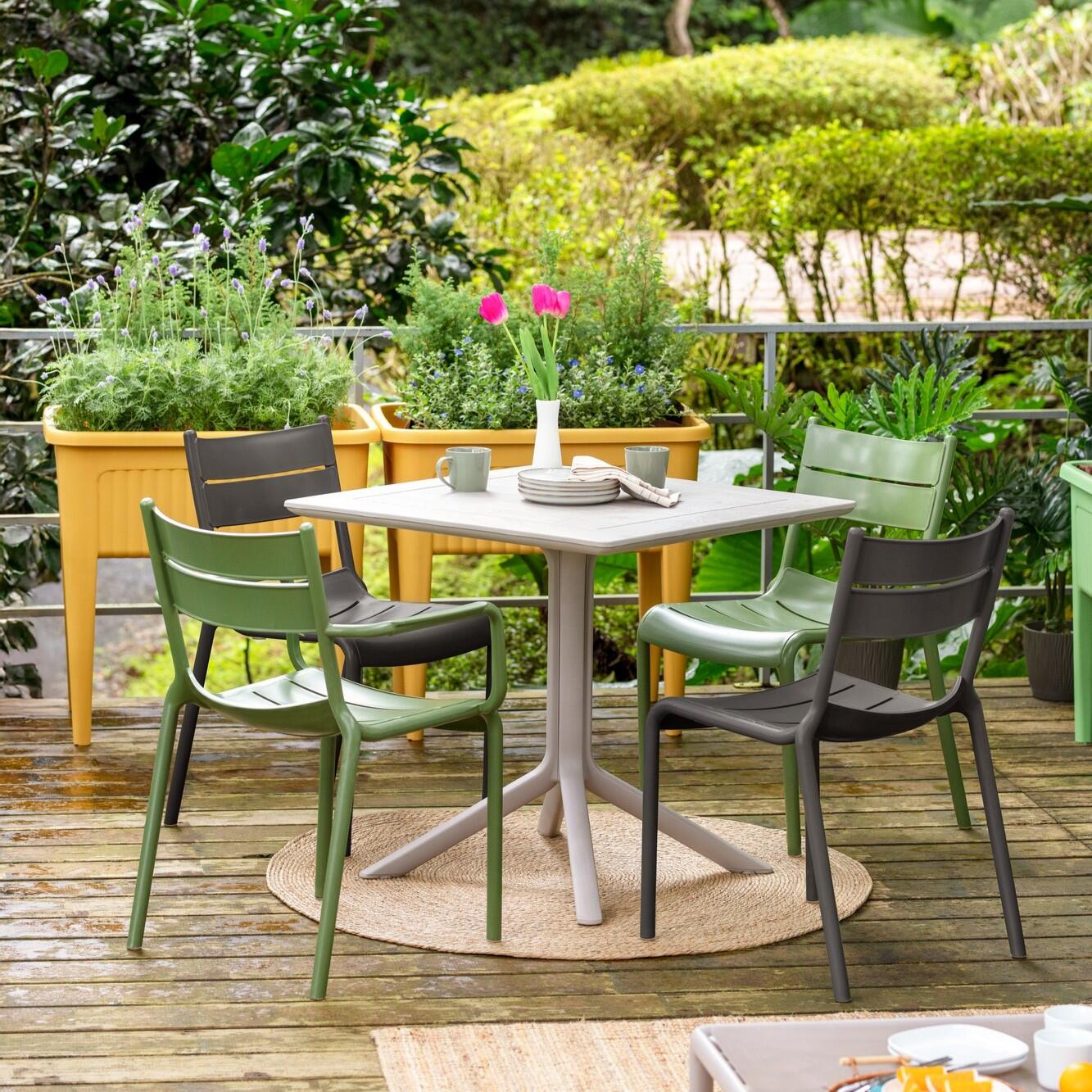 Lagoon Naples Outdoor Dining Chair (Set of 2), Dark Gray, large