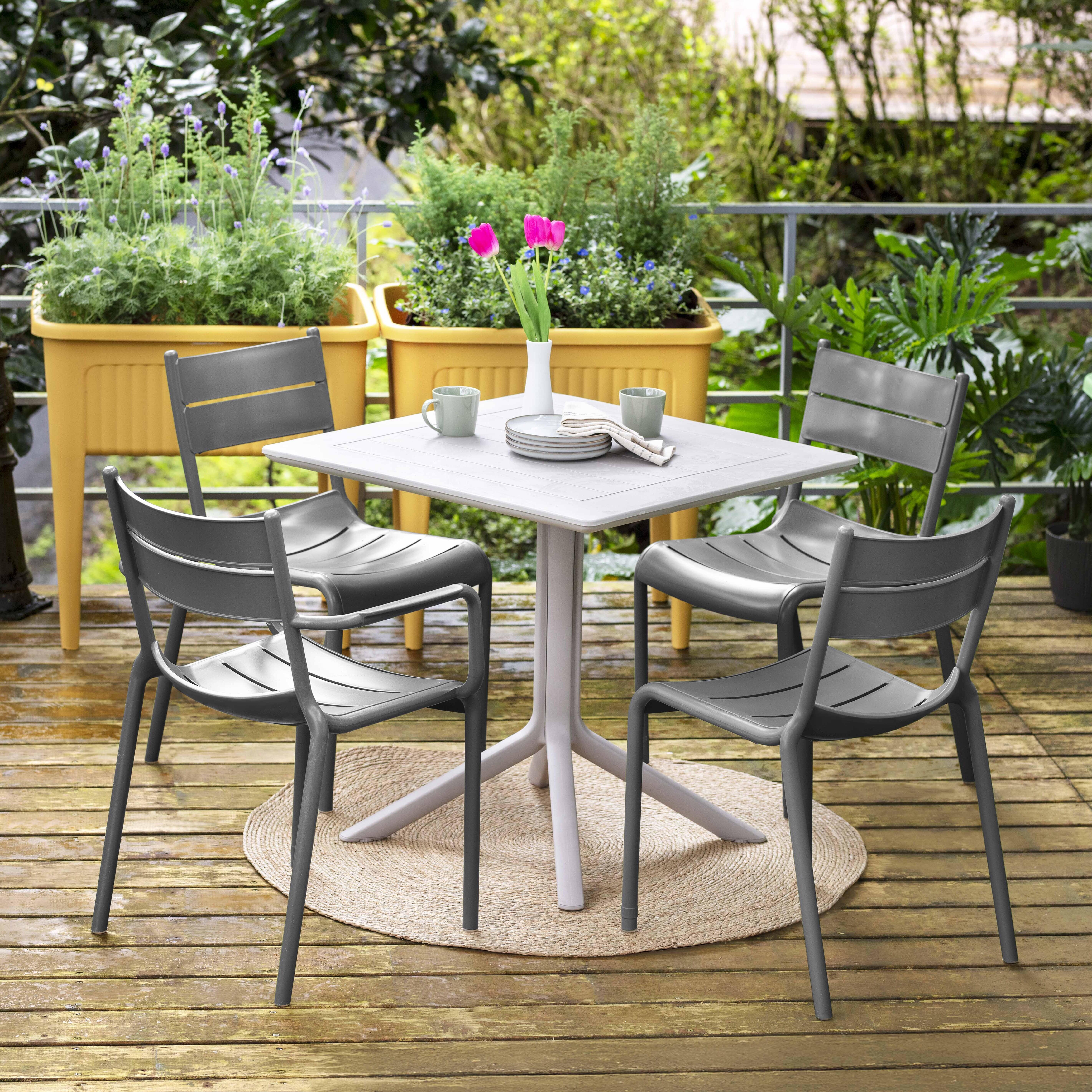Lagoon Naples Outdoor Dining Chair (Set of 2), Dark Gray, large
