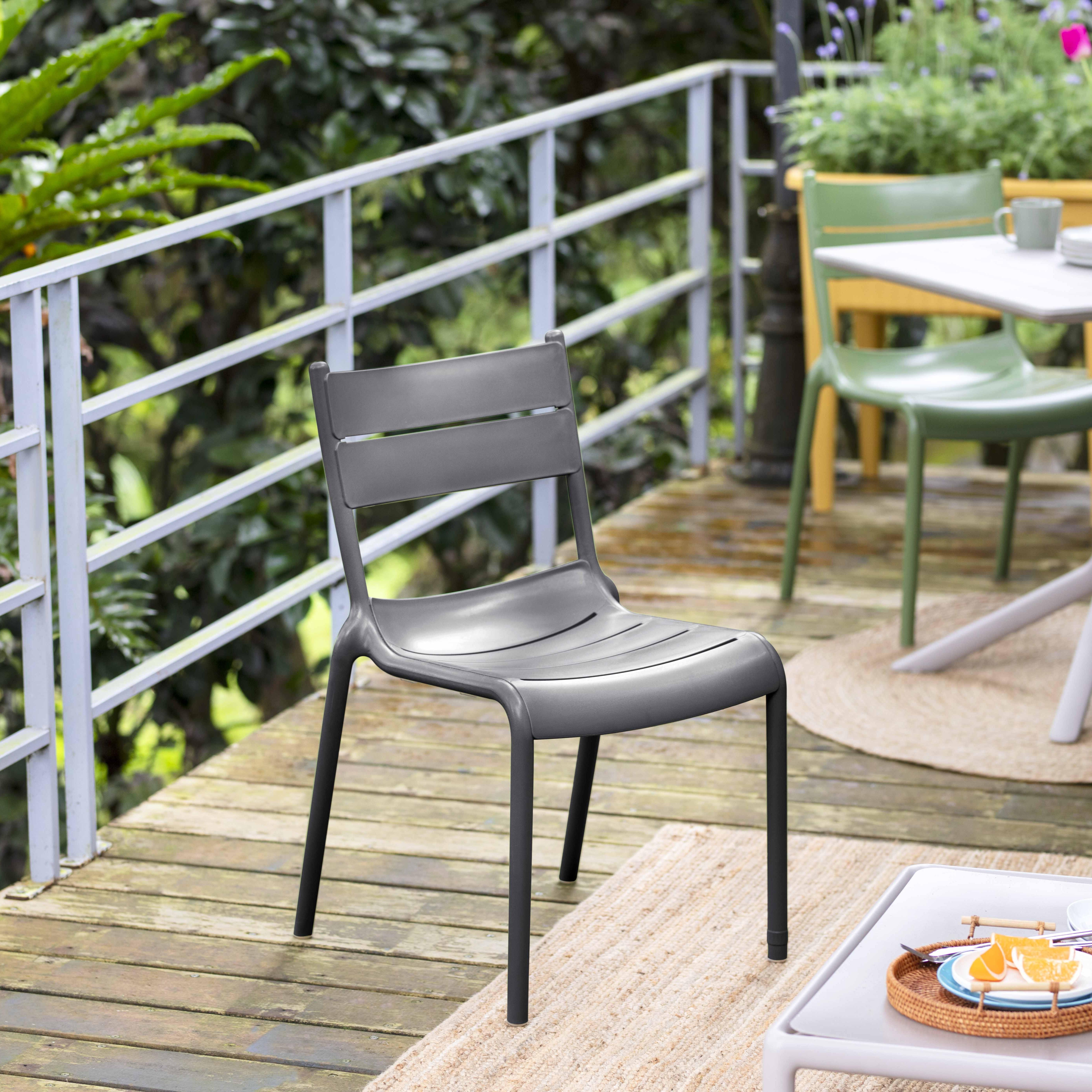 Lagoon Naples Outdoor Dining Chair (Set of 2), Dark Gray, large