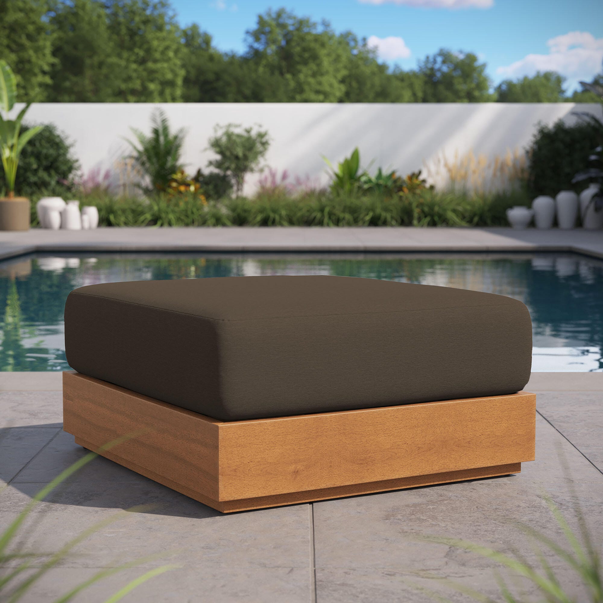 Modway Tahoe Outdoor Ottoman, , large