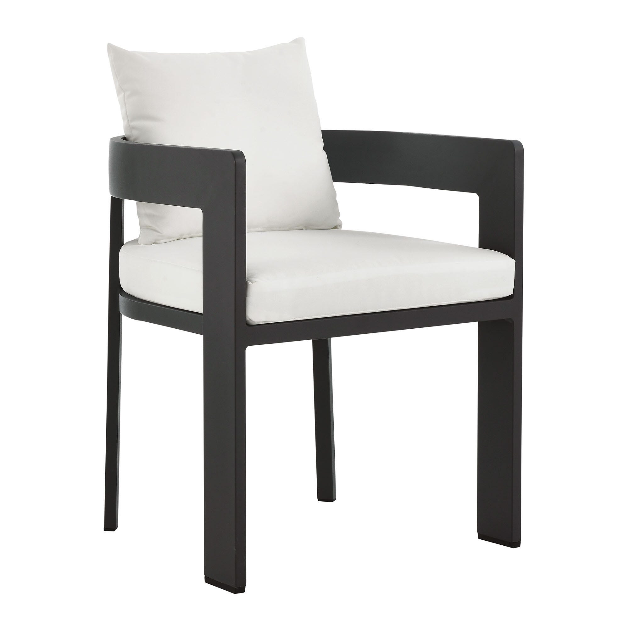 Modway Tahoe Outdoor Dining Chair, Gray/White, large