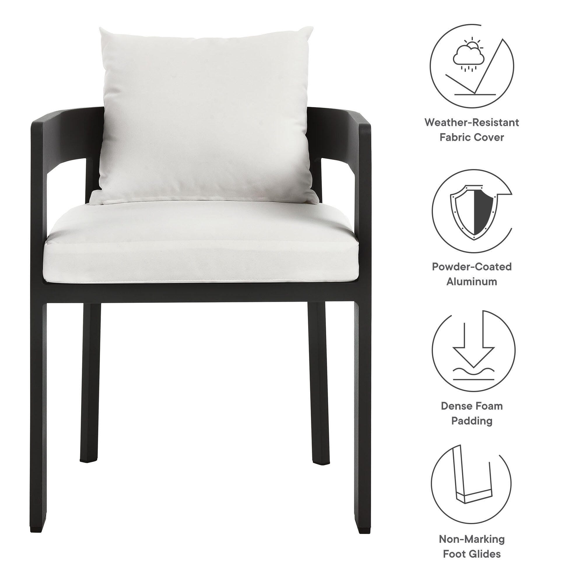 Modway Tahoe Outdoor Dining Chair, Gray/White, large