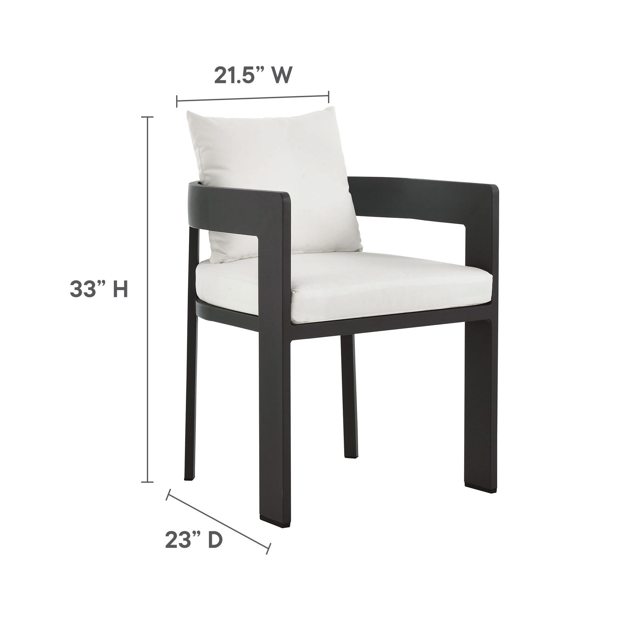 Modway Tahoe Outdoor Dining Chair, Gray/White, large