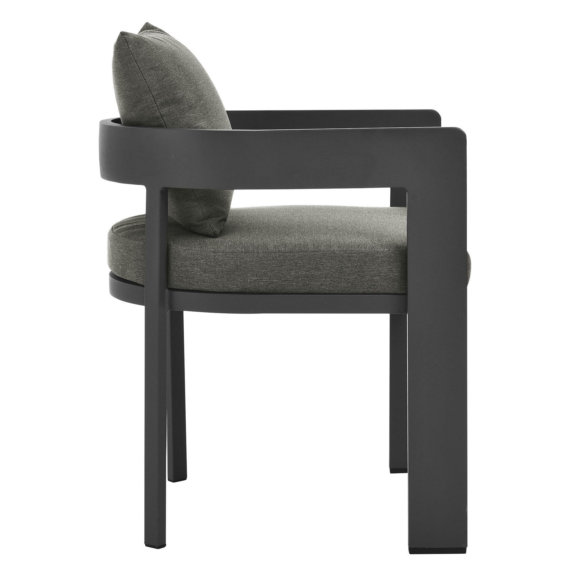 Modway Tahoe Outdoor Dining Chair, Gray/Charcoal, large