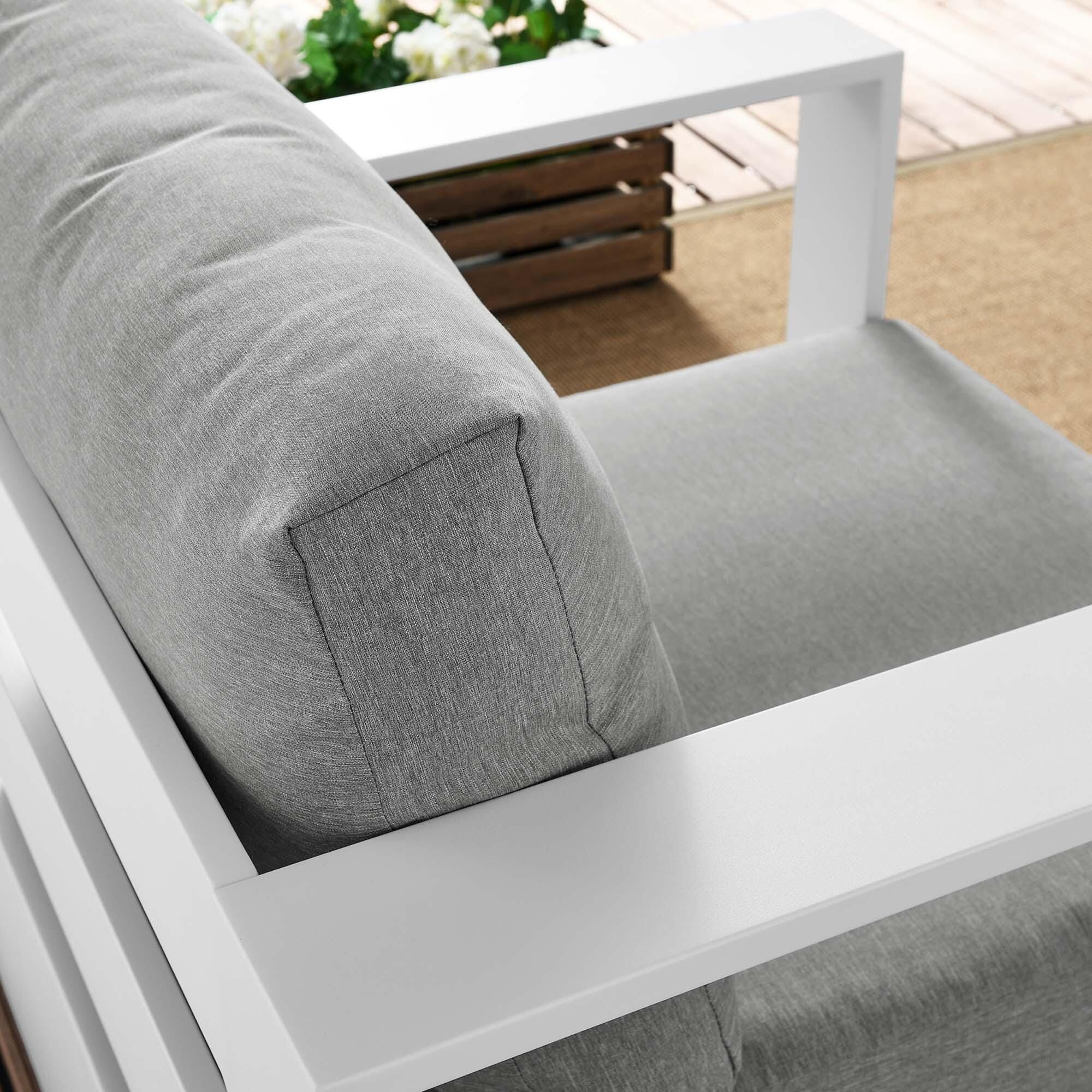 Modway Tahoe Outdoor Armchair, White/Gray, large