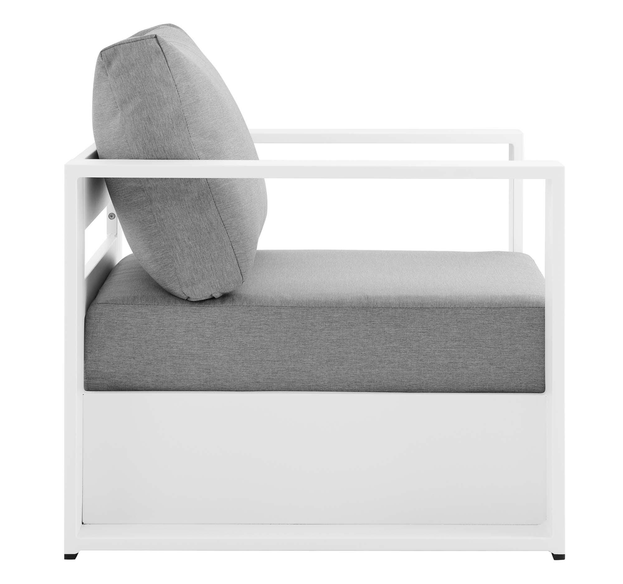 Modway Tahoe Outdoor Armchair, White/Gray, large