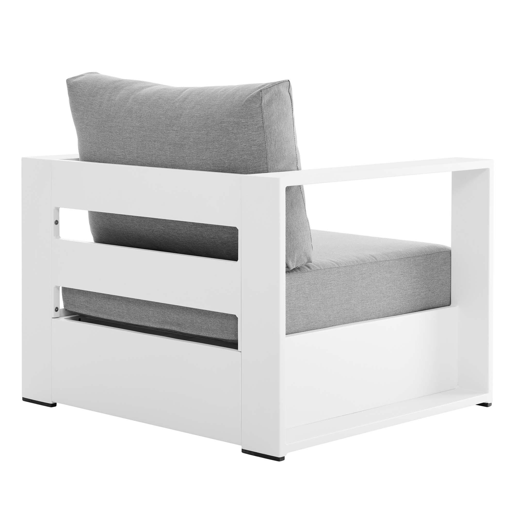 Modway Tahoe Outdoor Armchair, White/Gray, large