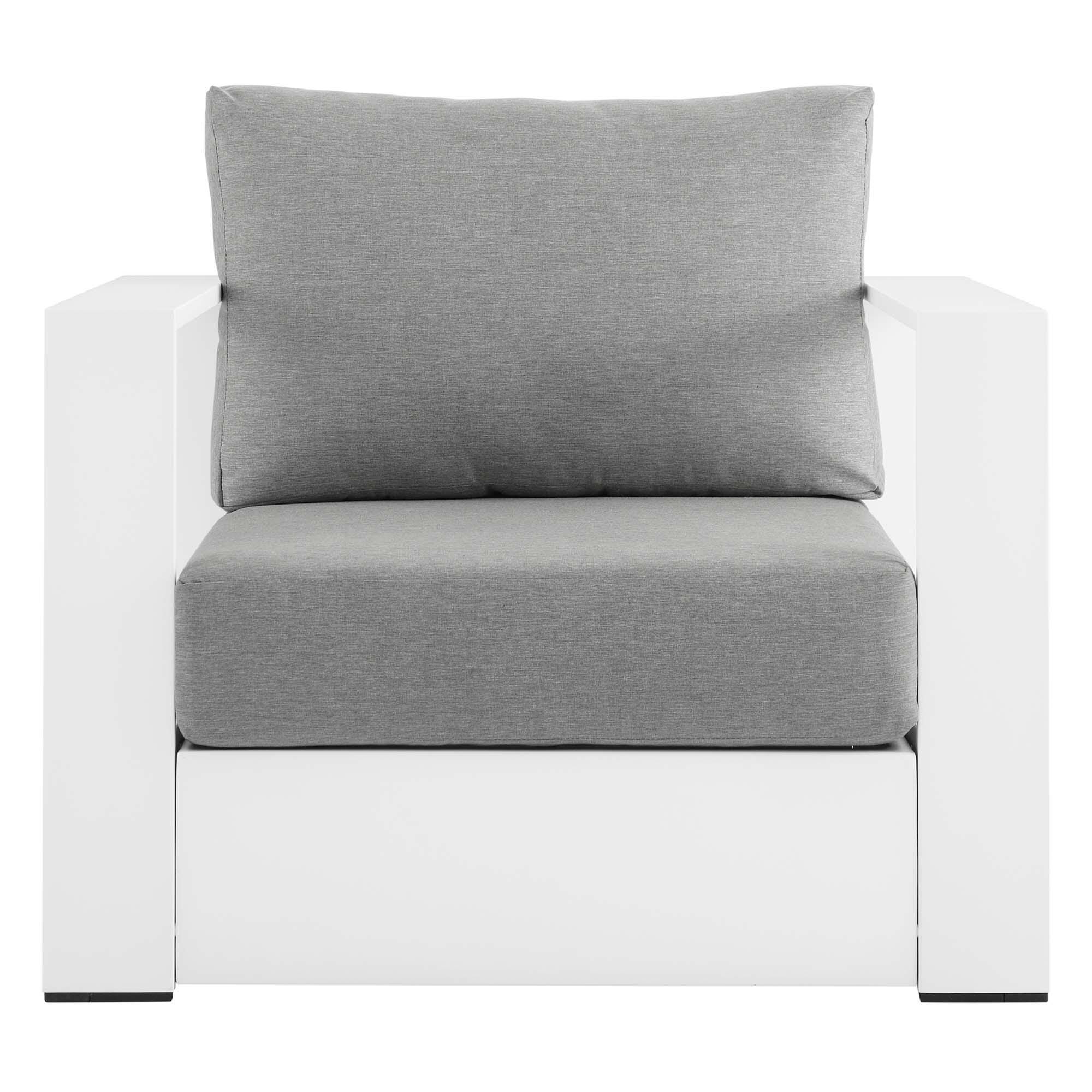 Modway Tahoe Outdoor Armchair, White/Gray, large