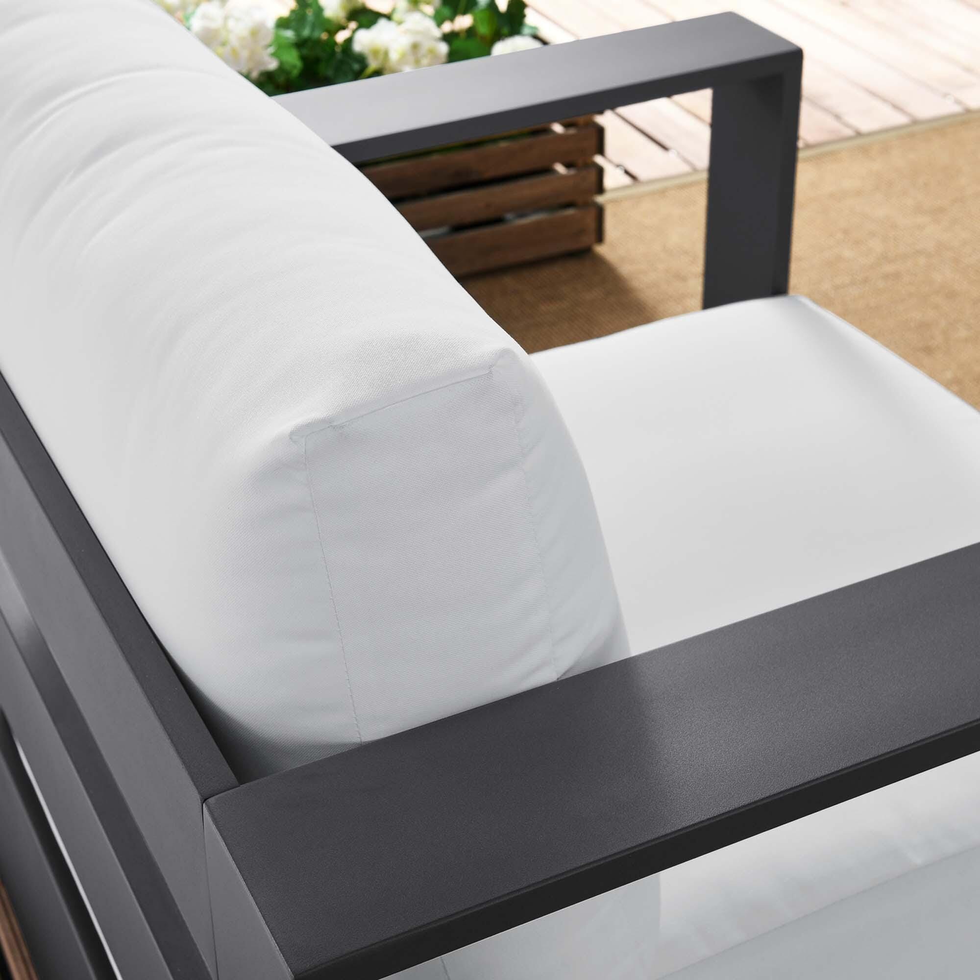 Modway Tahoe Outdoor Armchair, Dark Gray/White, large