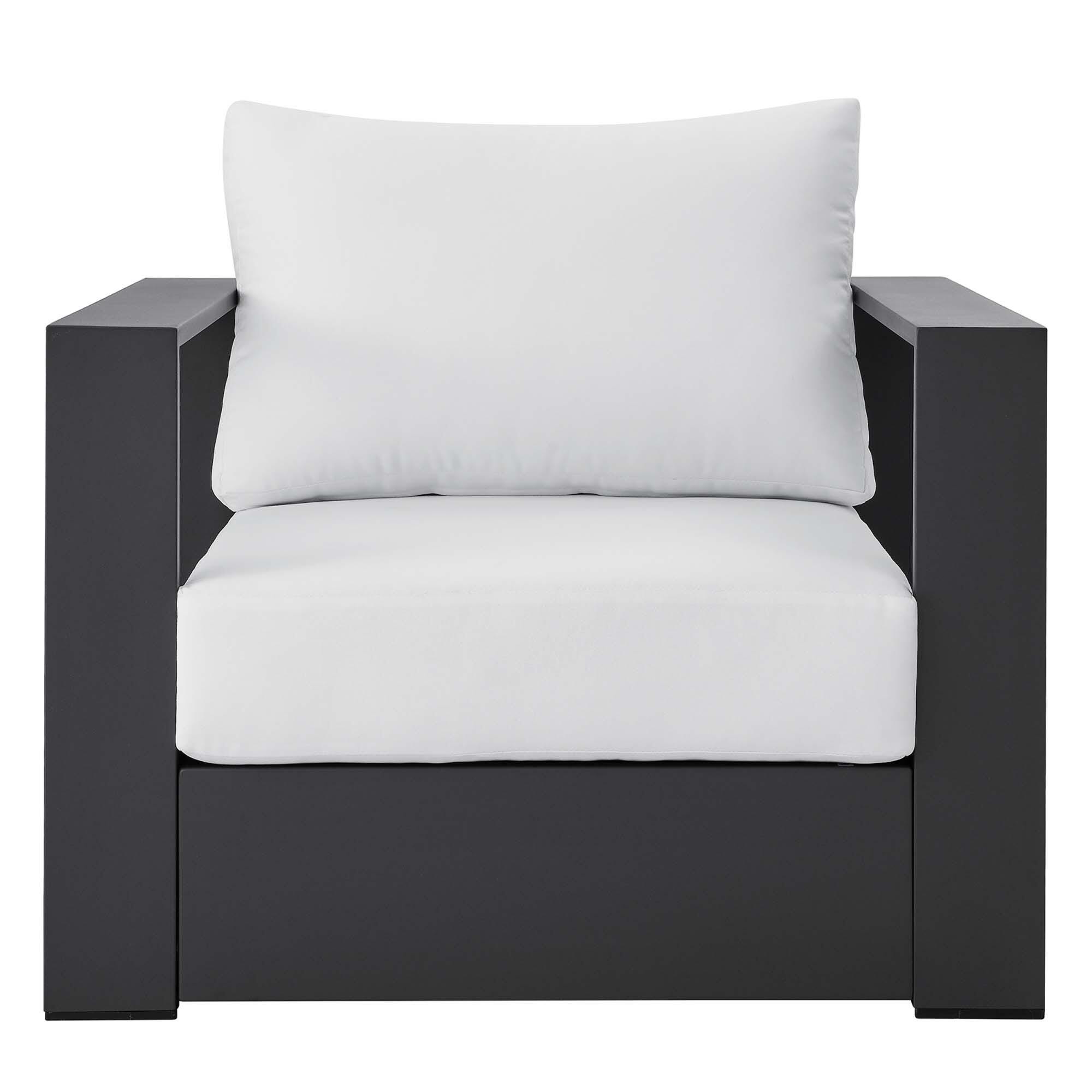 Modway Tahoe Outdoor Armchair, Dark Gray/White, large