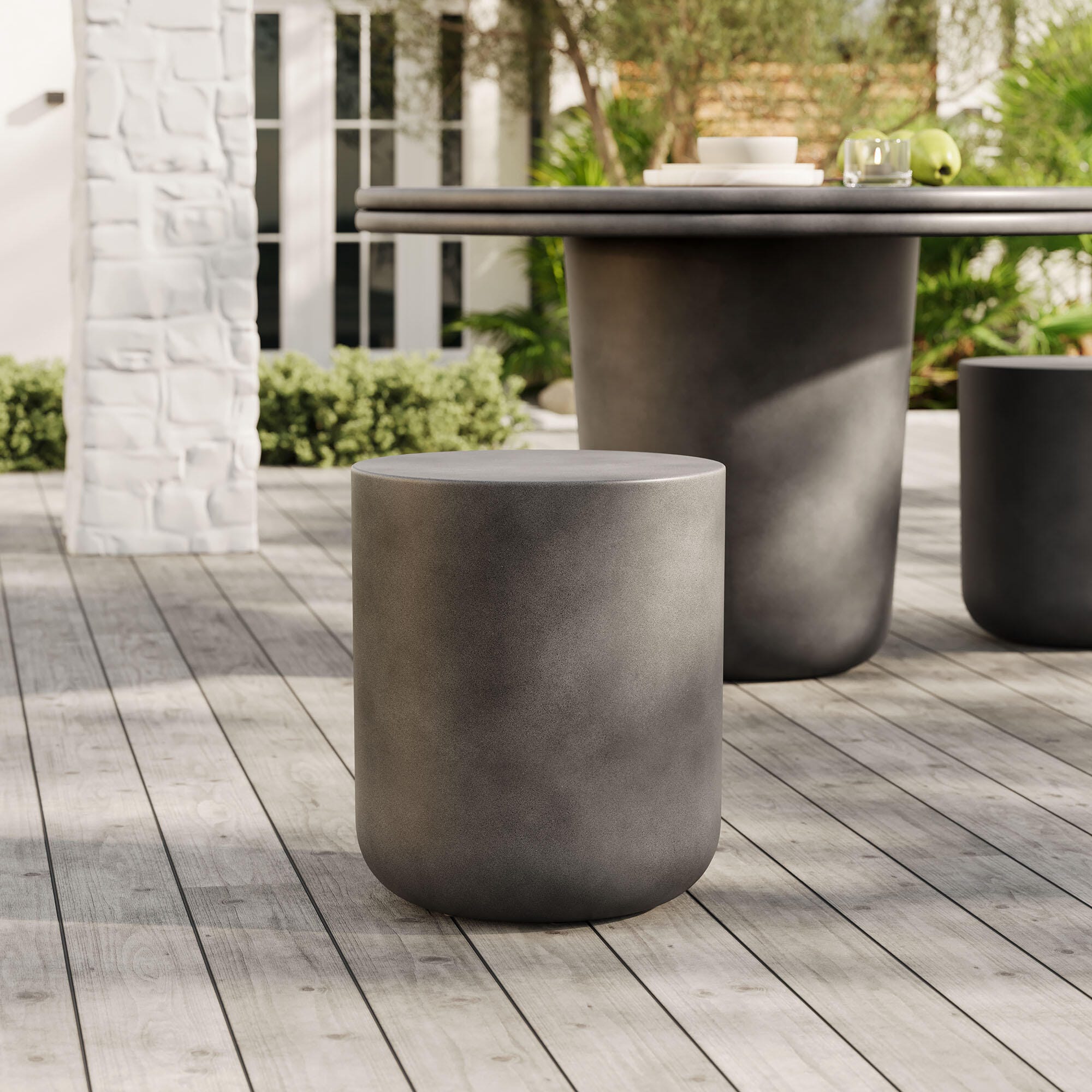 Modway Brion Outdoor Stool, Gray, large